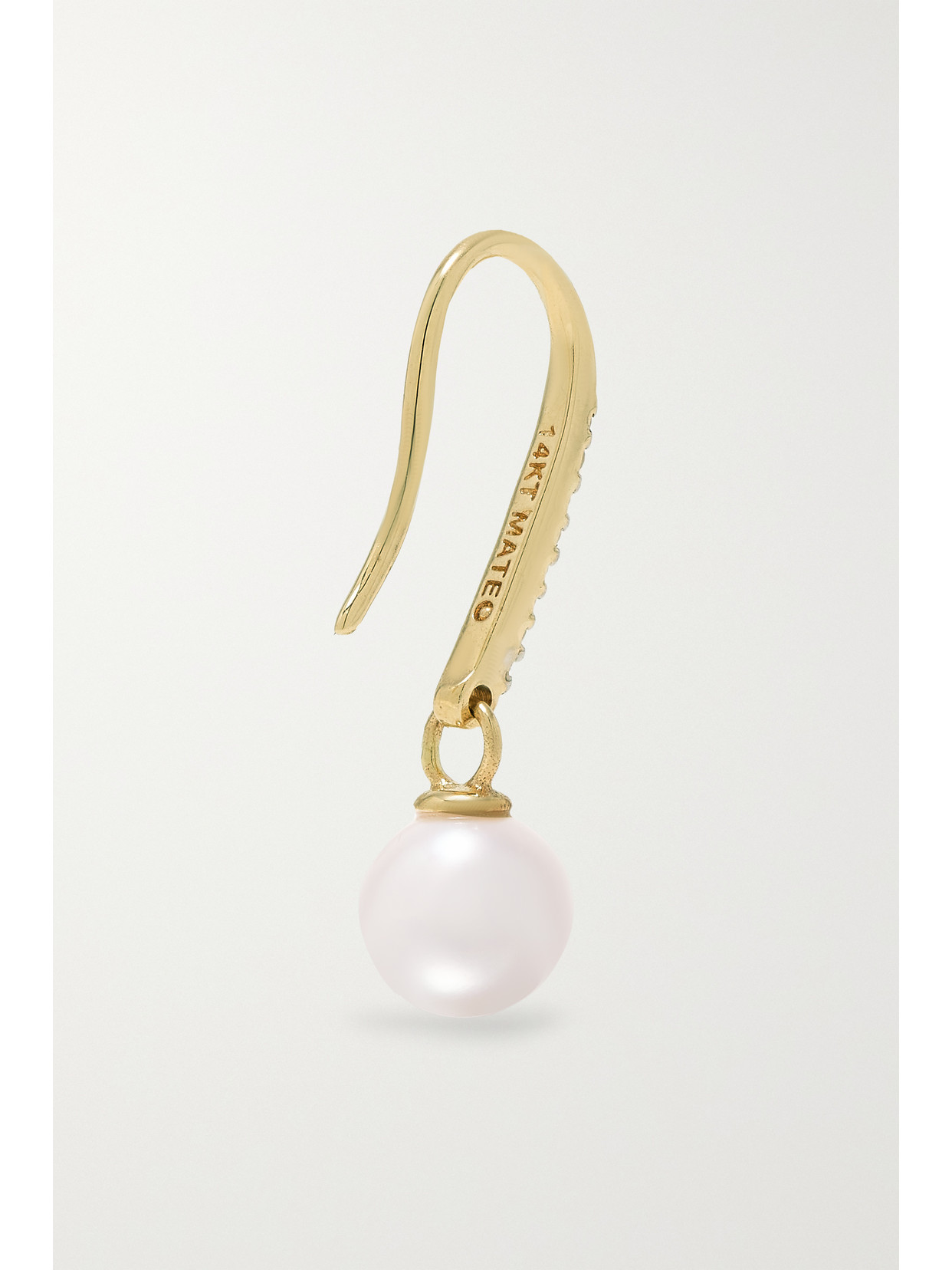 Shop Mateo 14-karat Gold, Pearl And Diamond Earrings