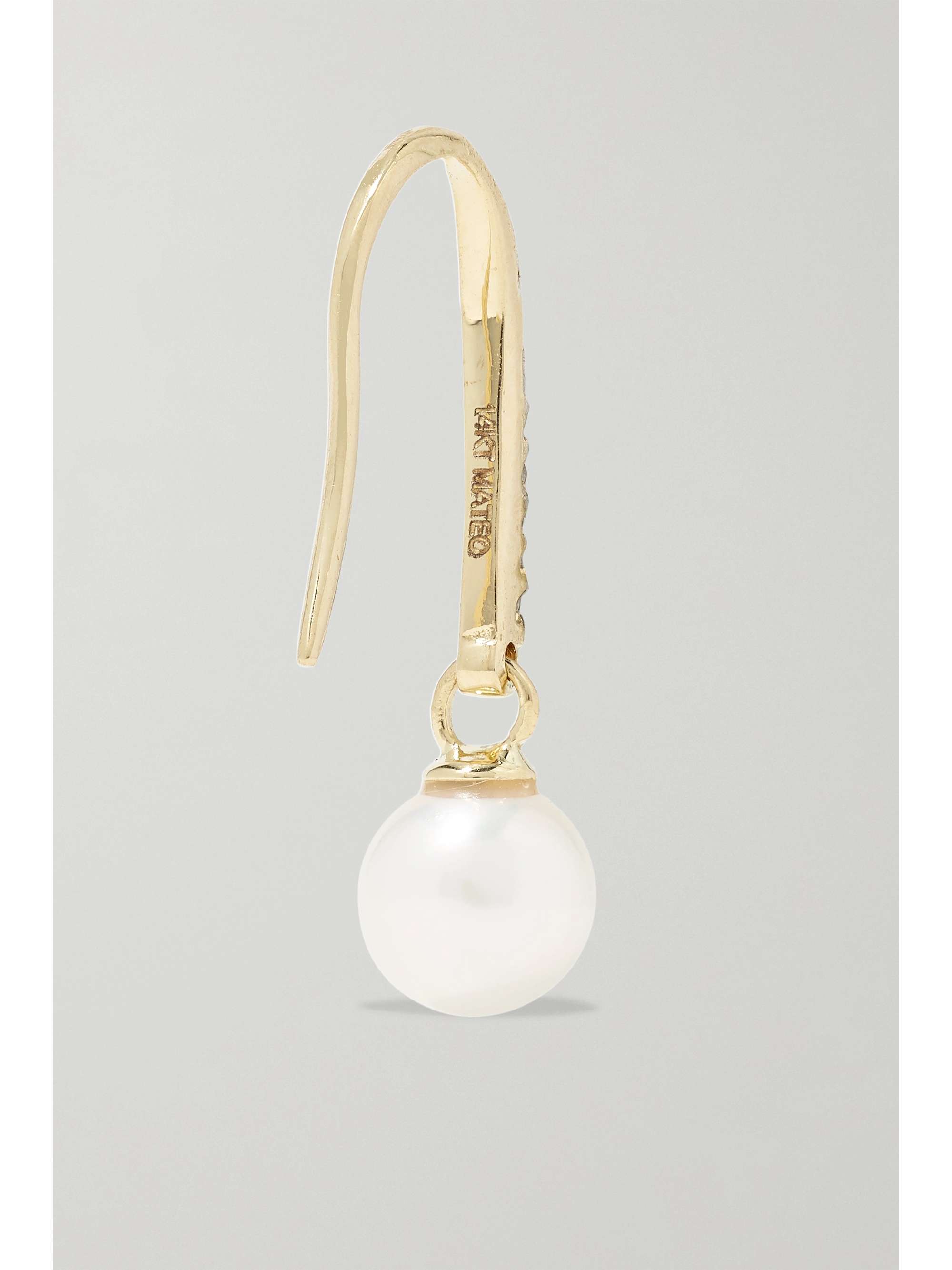 MATEO 14-karat gold, pearl and diamond earrings