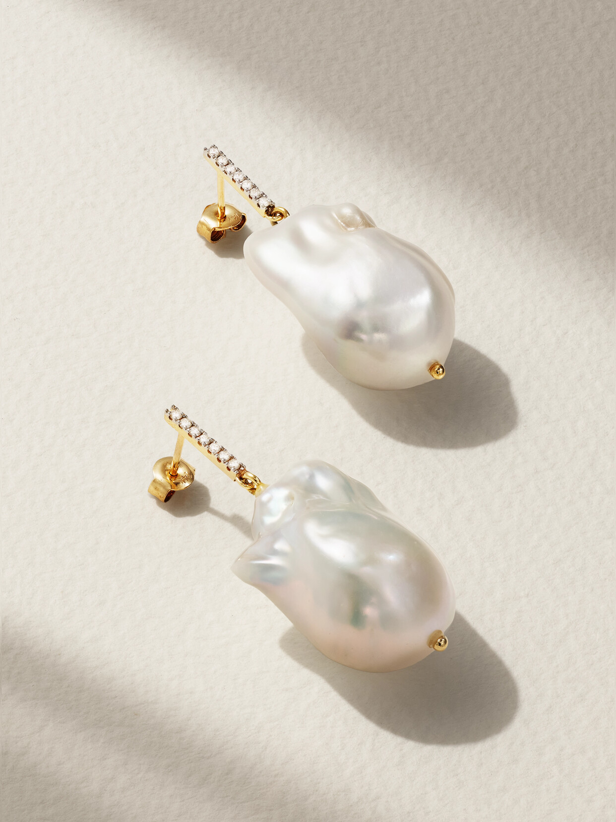 Mateo - 14-karat Gold, Pearl And Diamond Earrings - One size