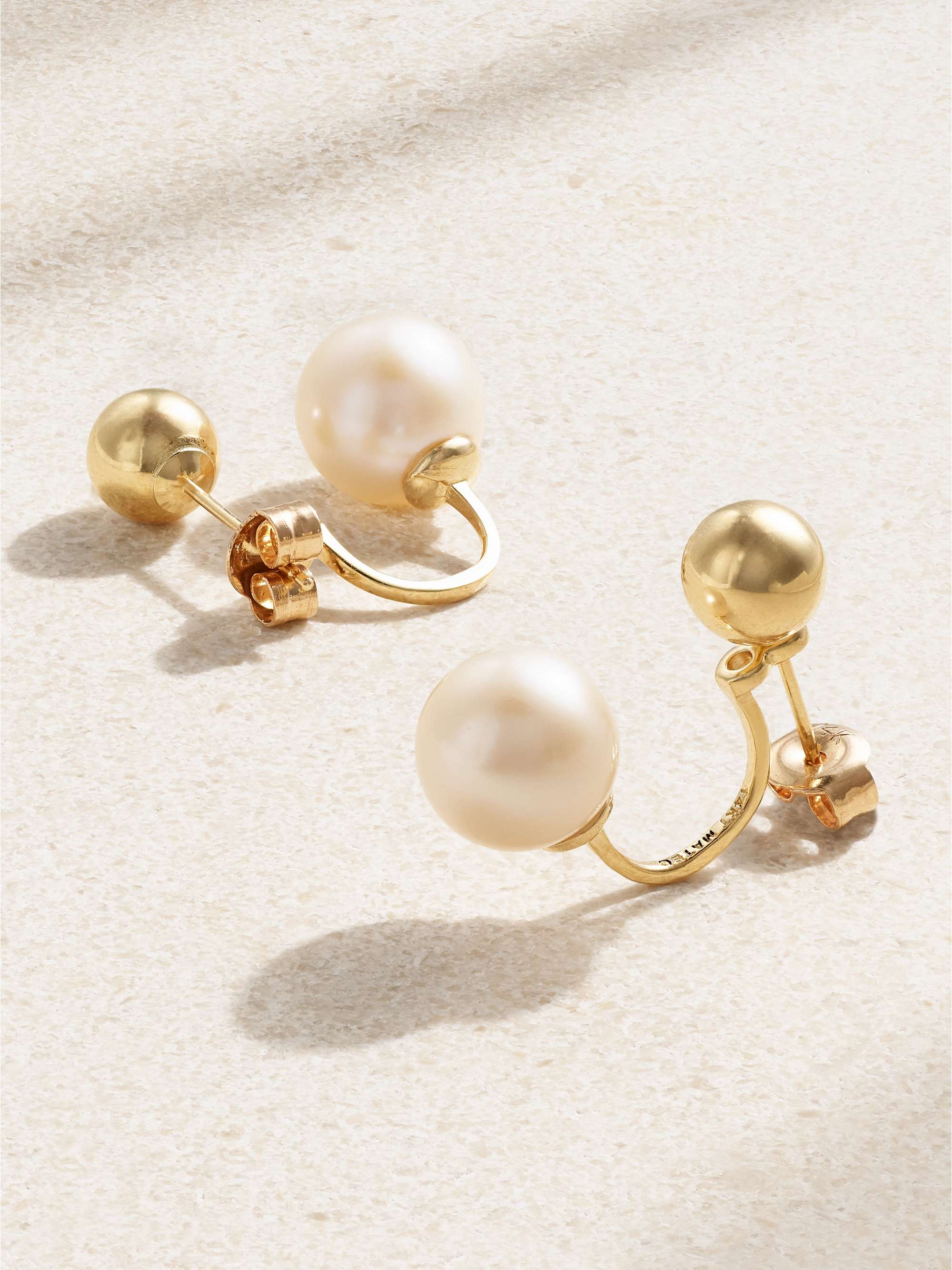 MATEO 14-karat gold pearl earrings