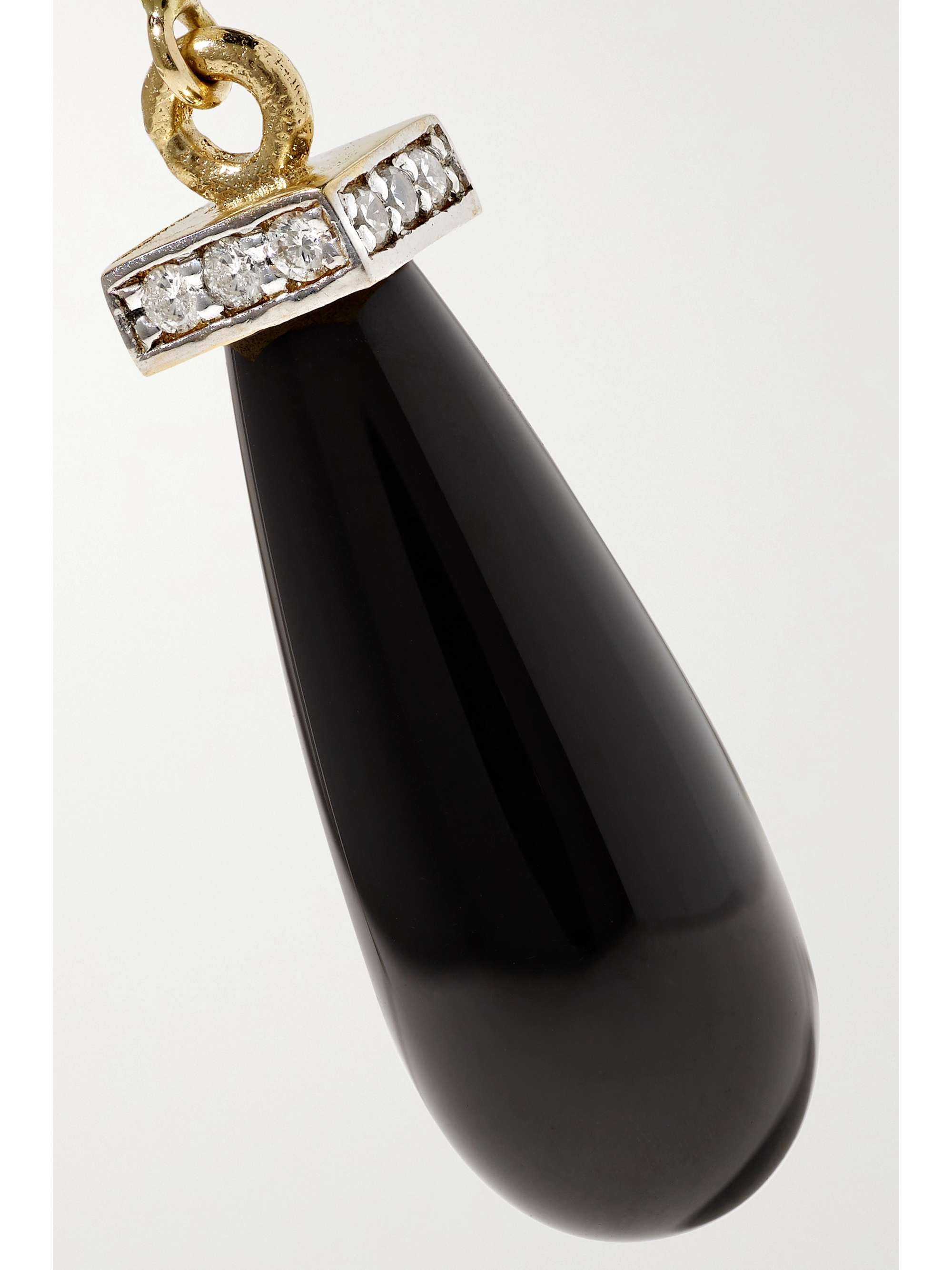 MATEO 14-karat gold, onyx and diamond earrings