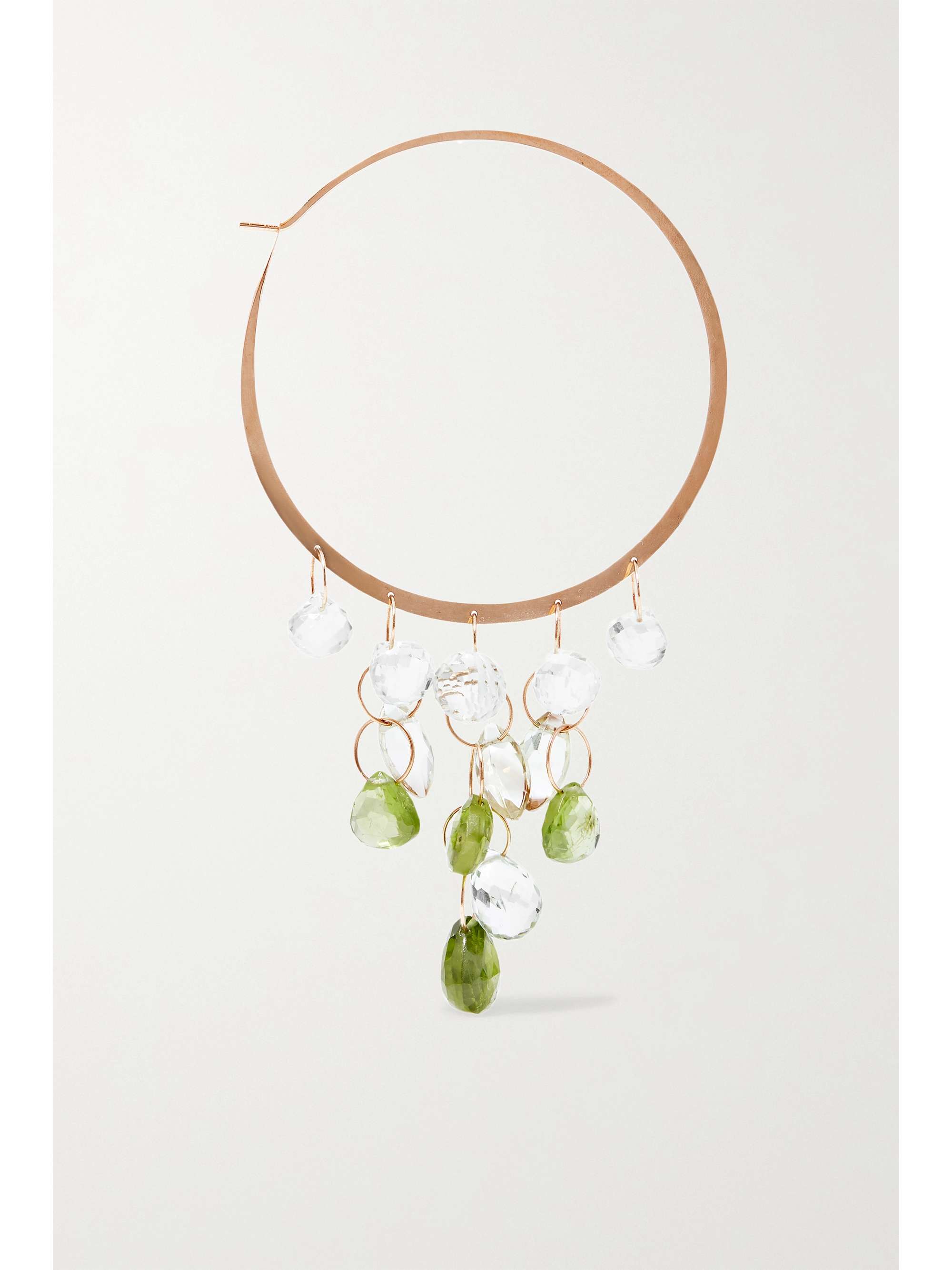 MELISSA JOY MANNING Extra large 14-karat gold multi-stone hoop earrings