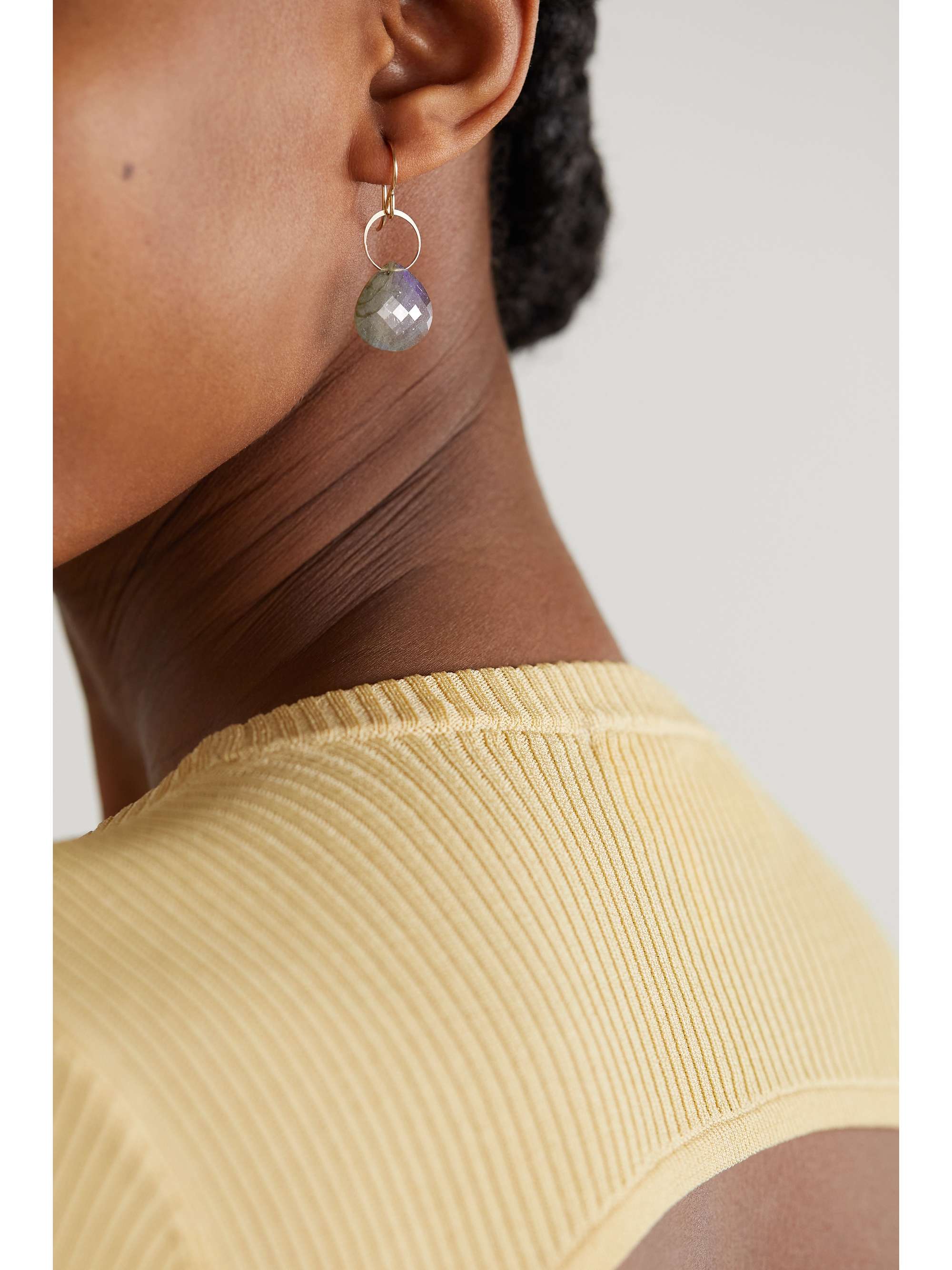 MELISSA JOY MANNING 14-karat gold labradorite earrings