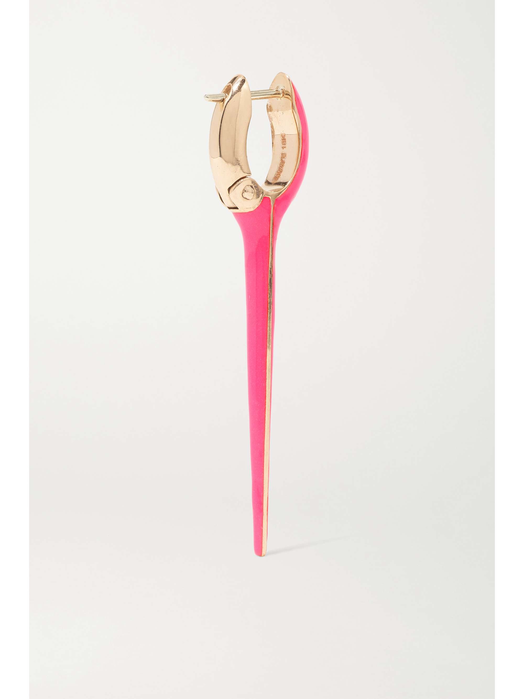 MELISSA KAYE Lola 18-karat rose gold and  enamel earrings