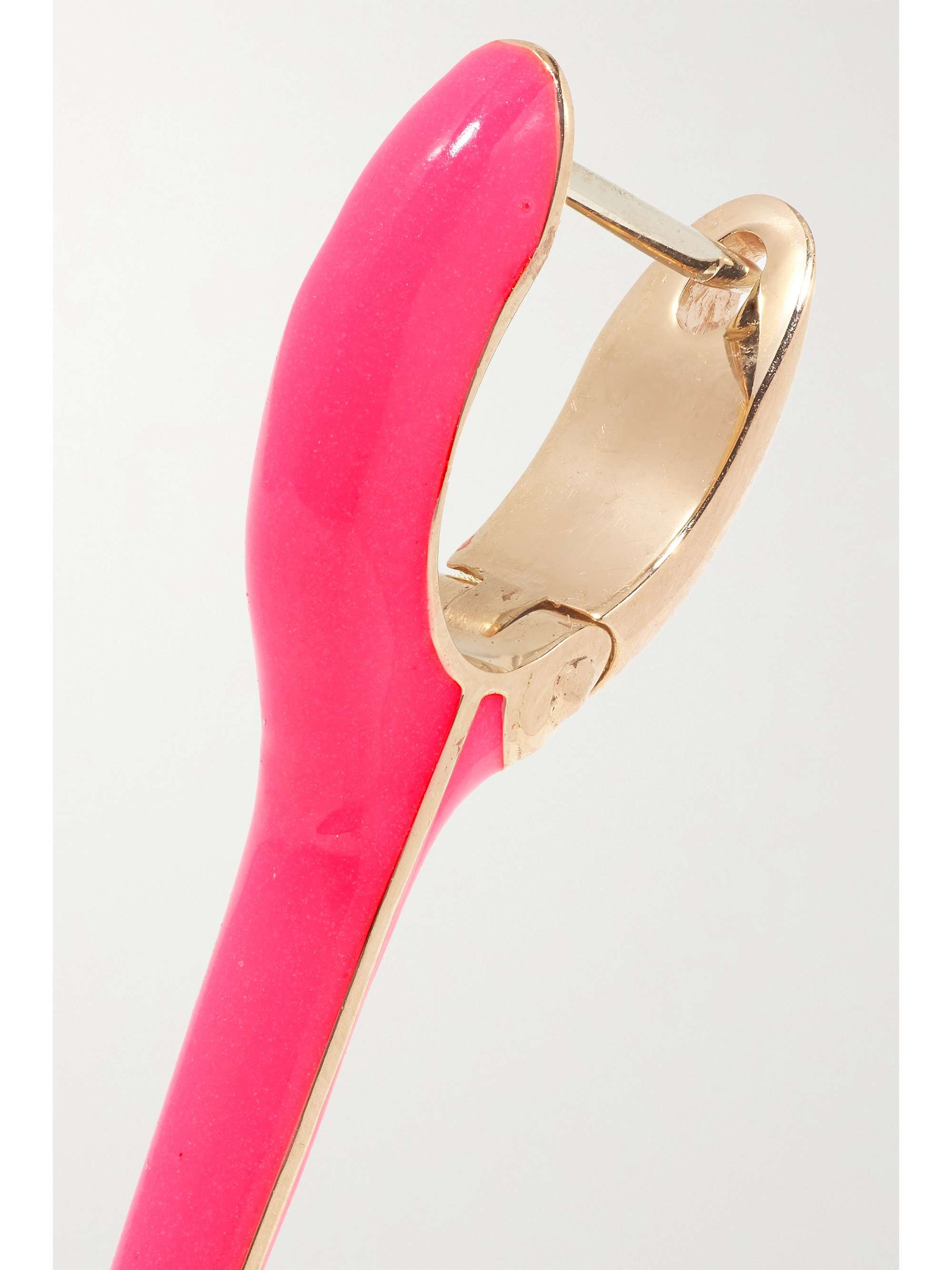 MELISSA KAYE Lola 18-karat rose gold and  enamel earrings