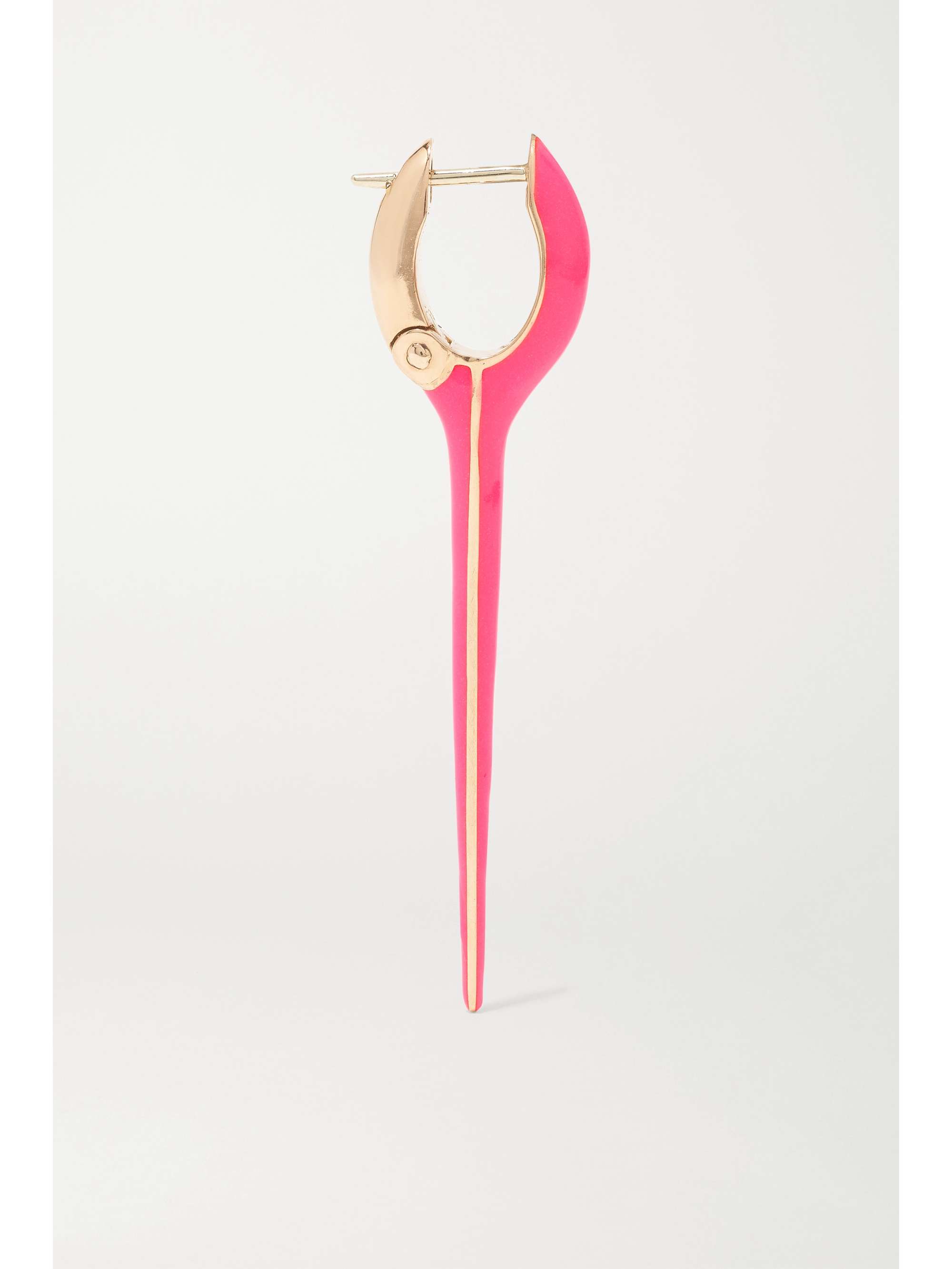 MELISSA KAYE Lola 18-karat rose gold and  enamel earrings