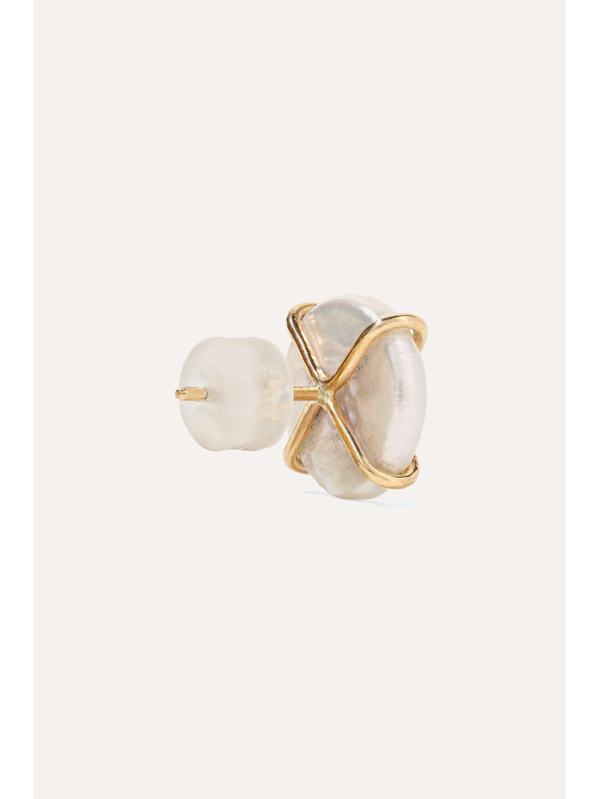 MELISSA JOY MANNING 14-karat gold pearl earrings