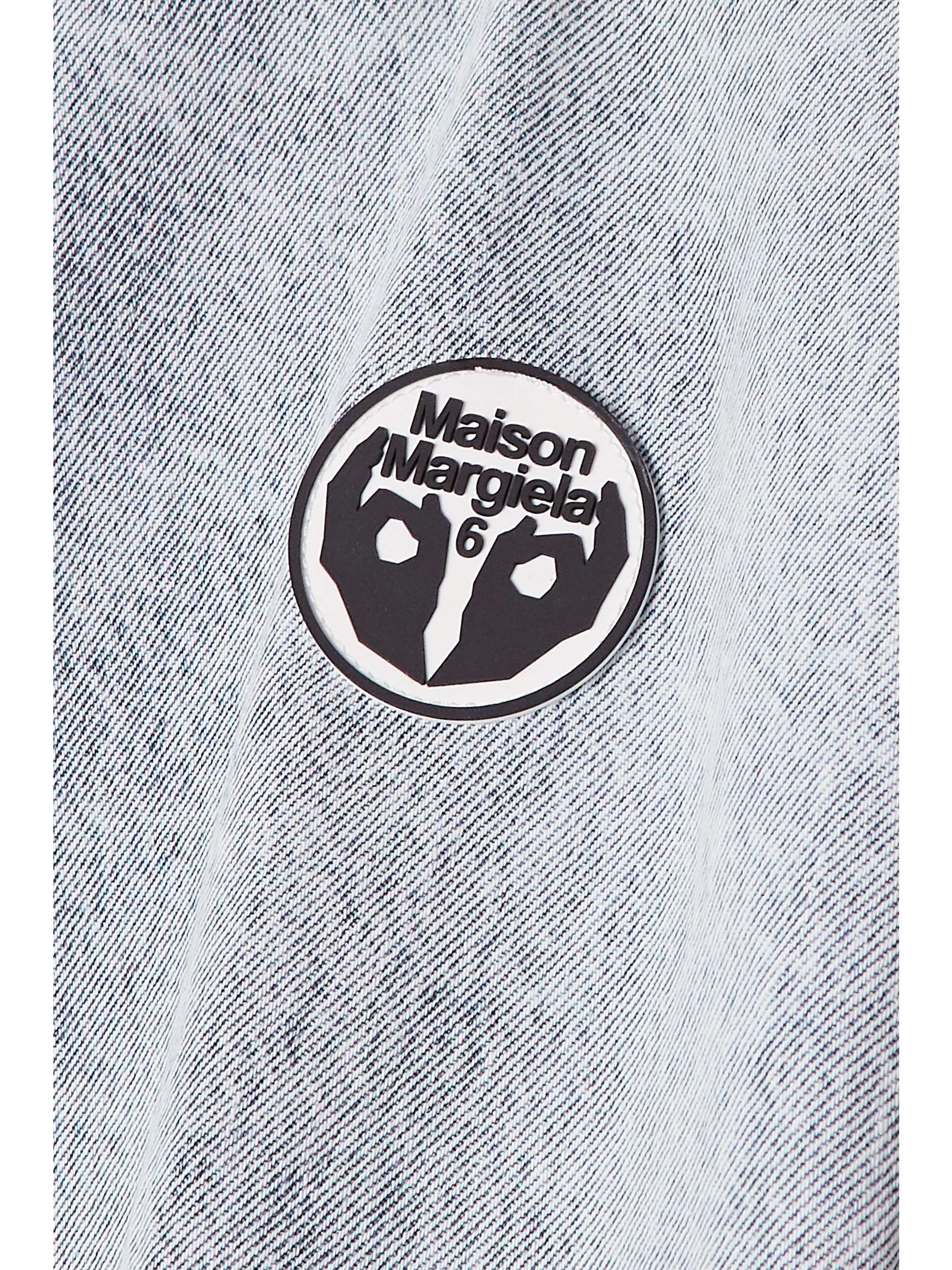 MM6 MAISON MARGIELA Appliquéd acid-wash denim mini dress