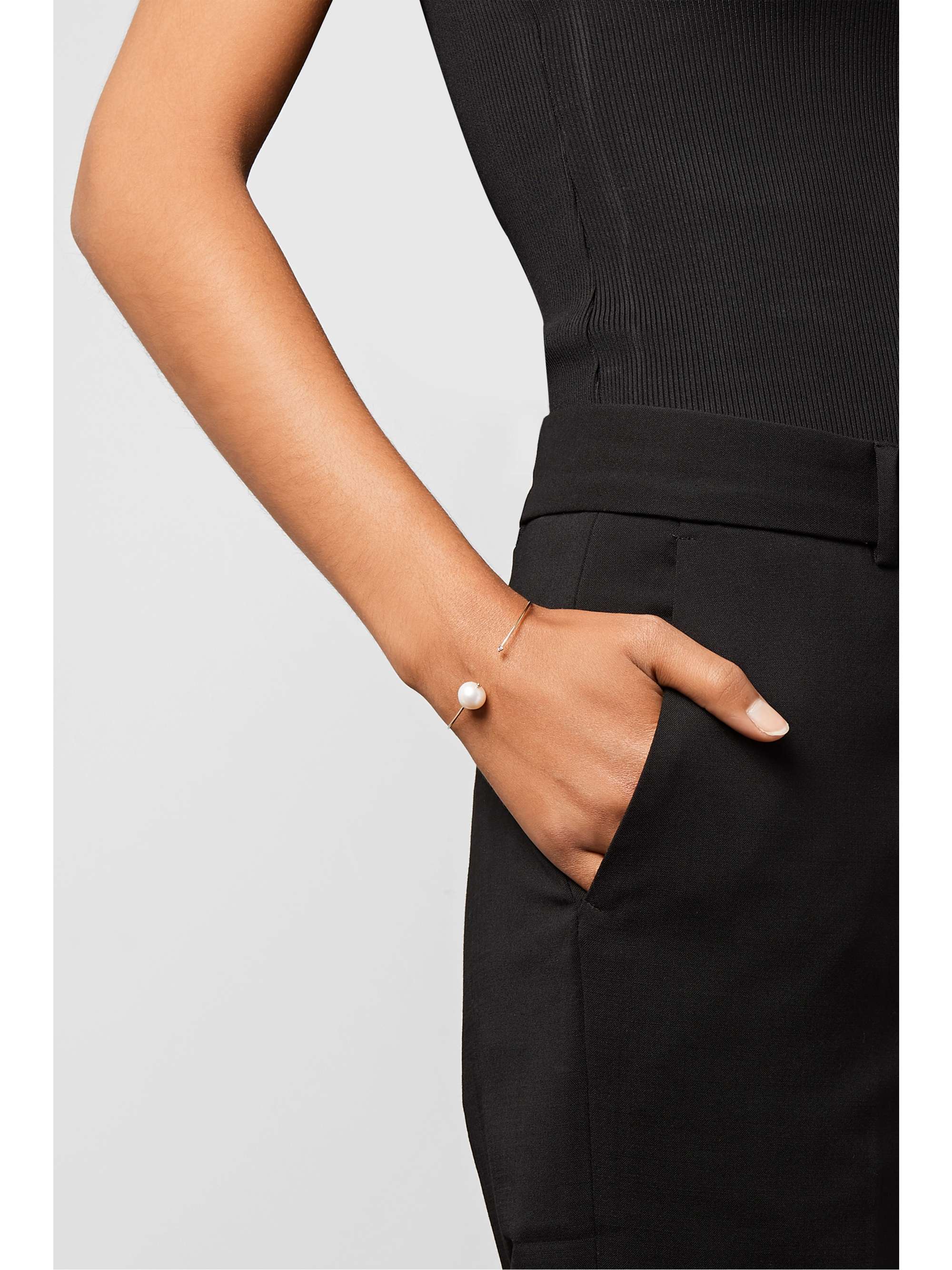 MIZUKI 14-karat gold, pearl and diamond cuff