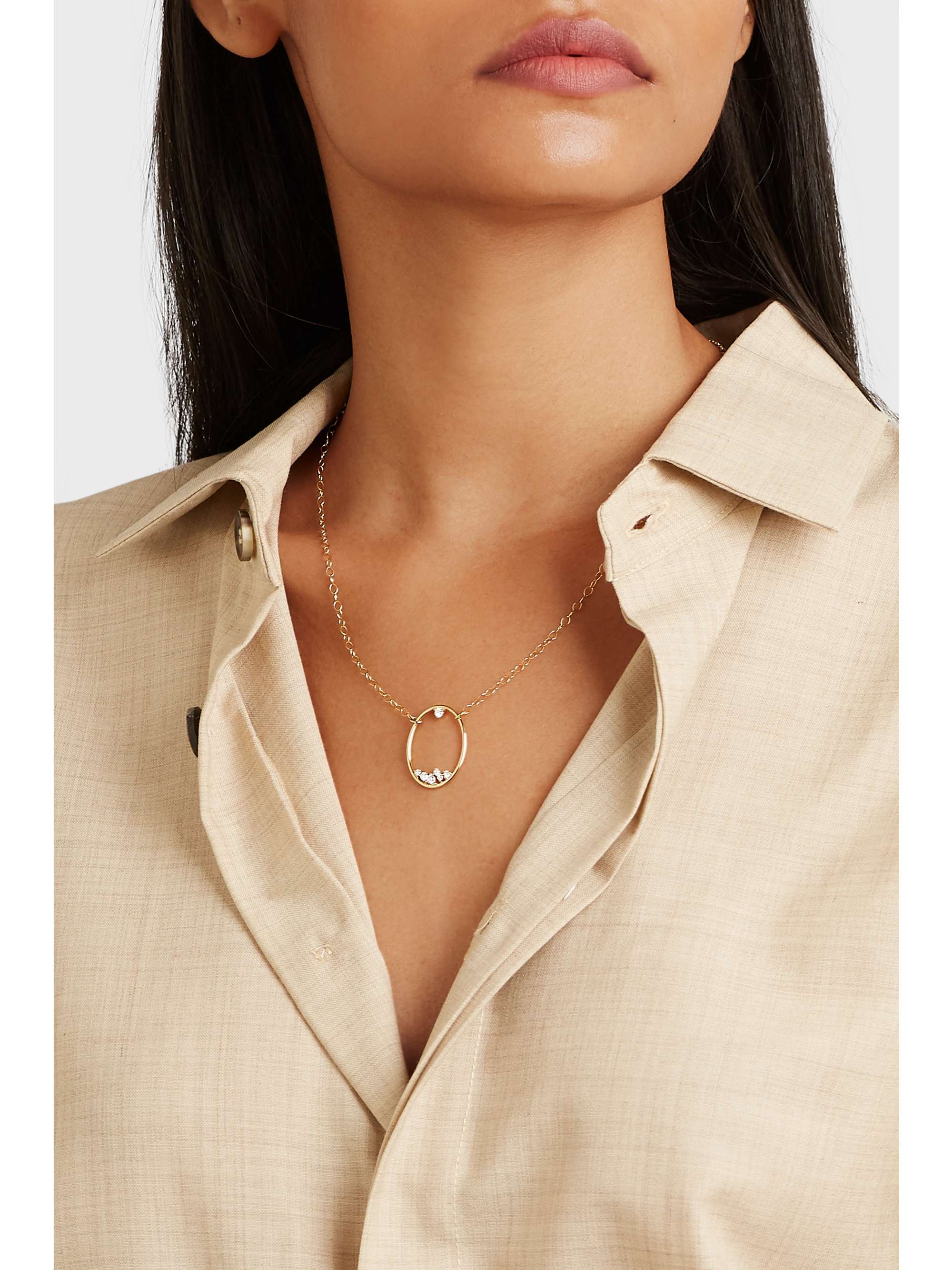MIZUKI 14-karat gold diamond necklace