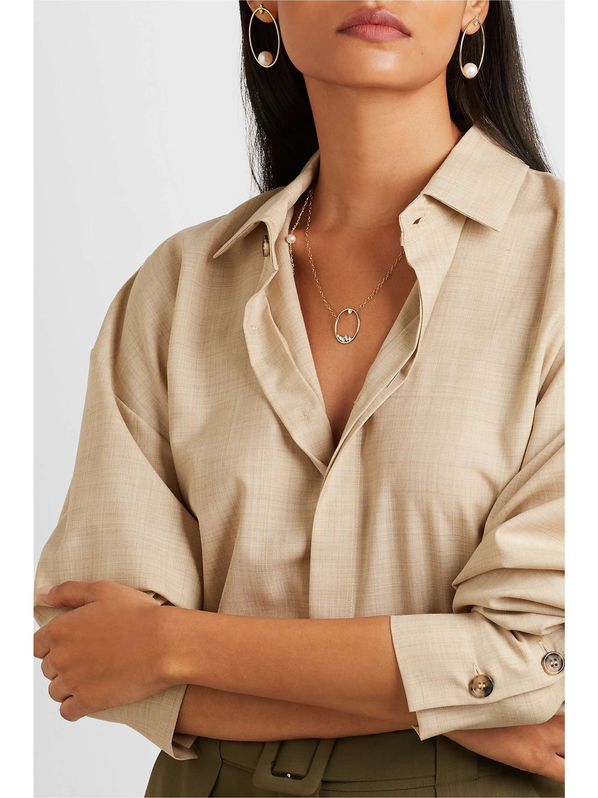 MIZUKI 14-karat gold diamond necklace