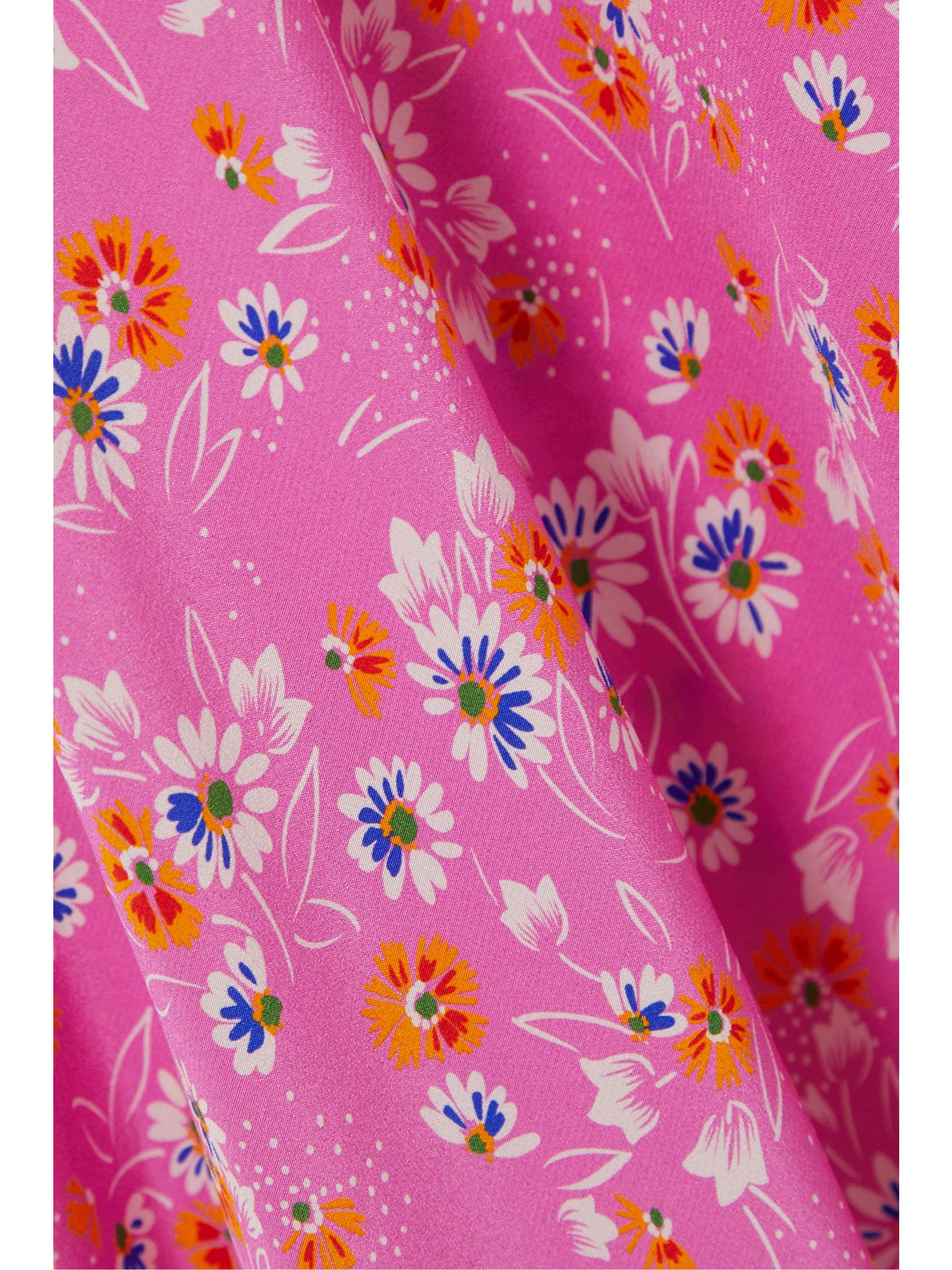 MIU MIU Lace-trimmed floral-print silk crepe de chine midi dress