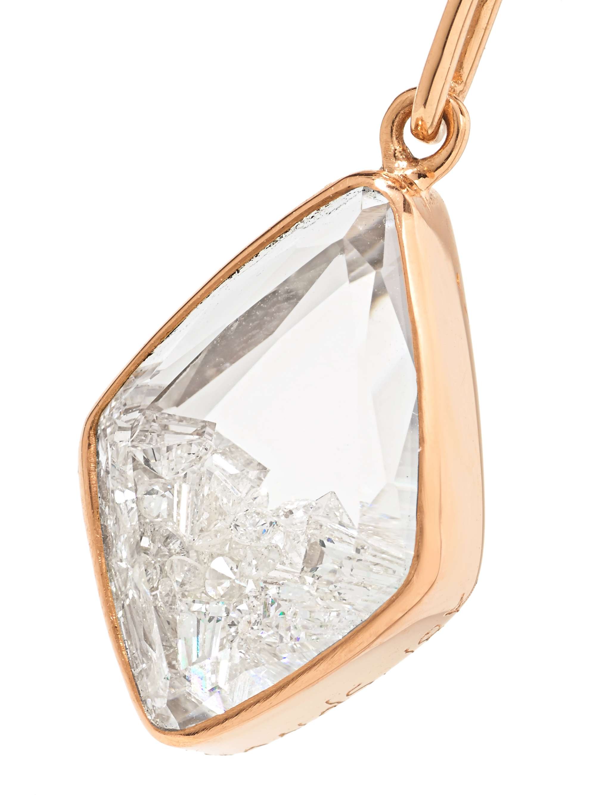 MORITZ GLIK 18-karat rose gold, sapphire crystal and diamond necklace