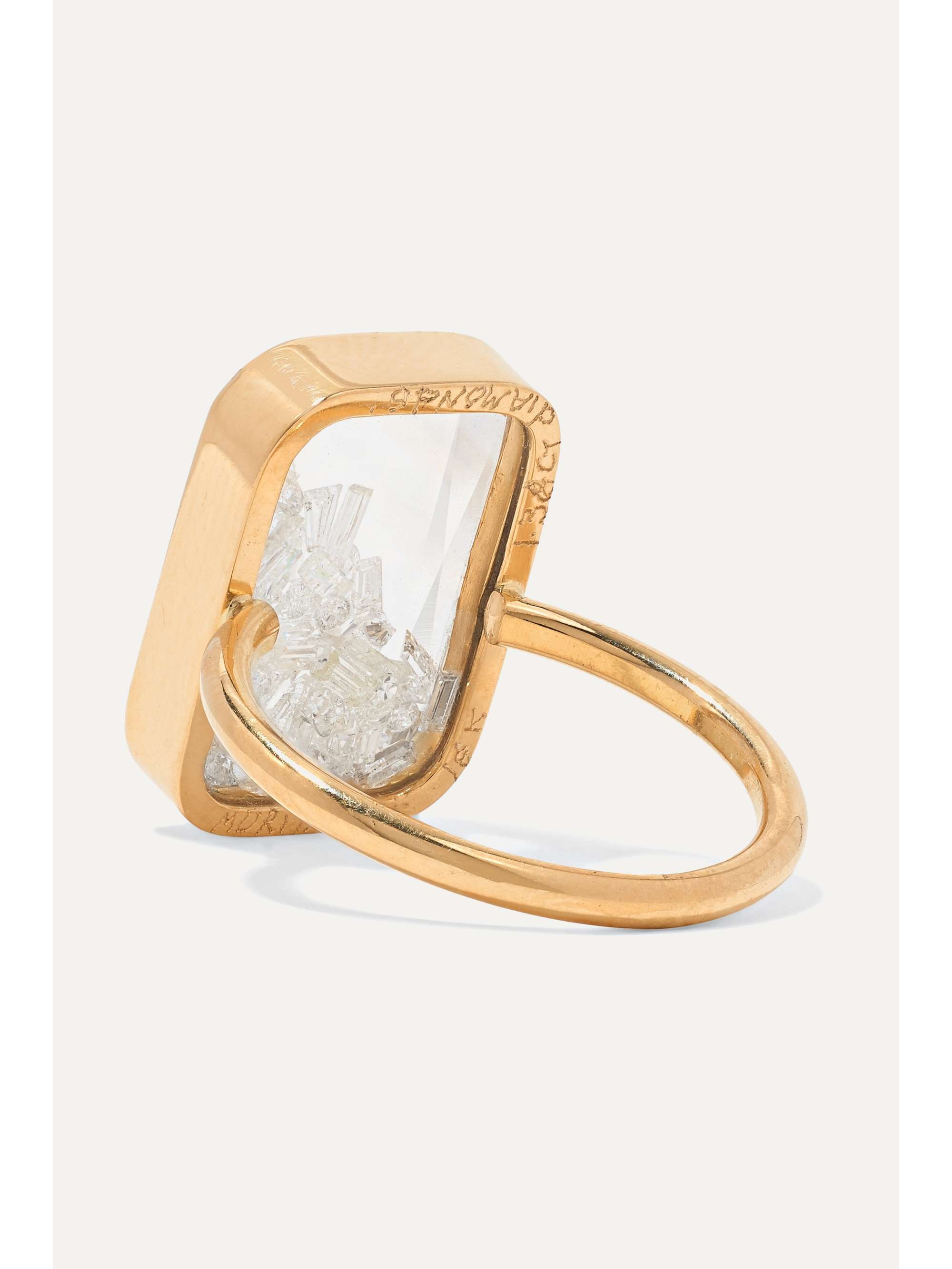 MORITZ GLIK 18-karat gold, sapphire crystal and diamond ring