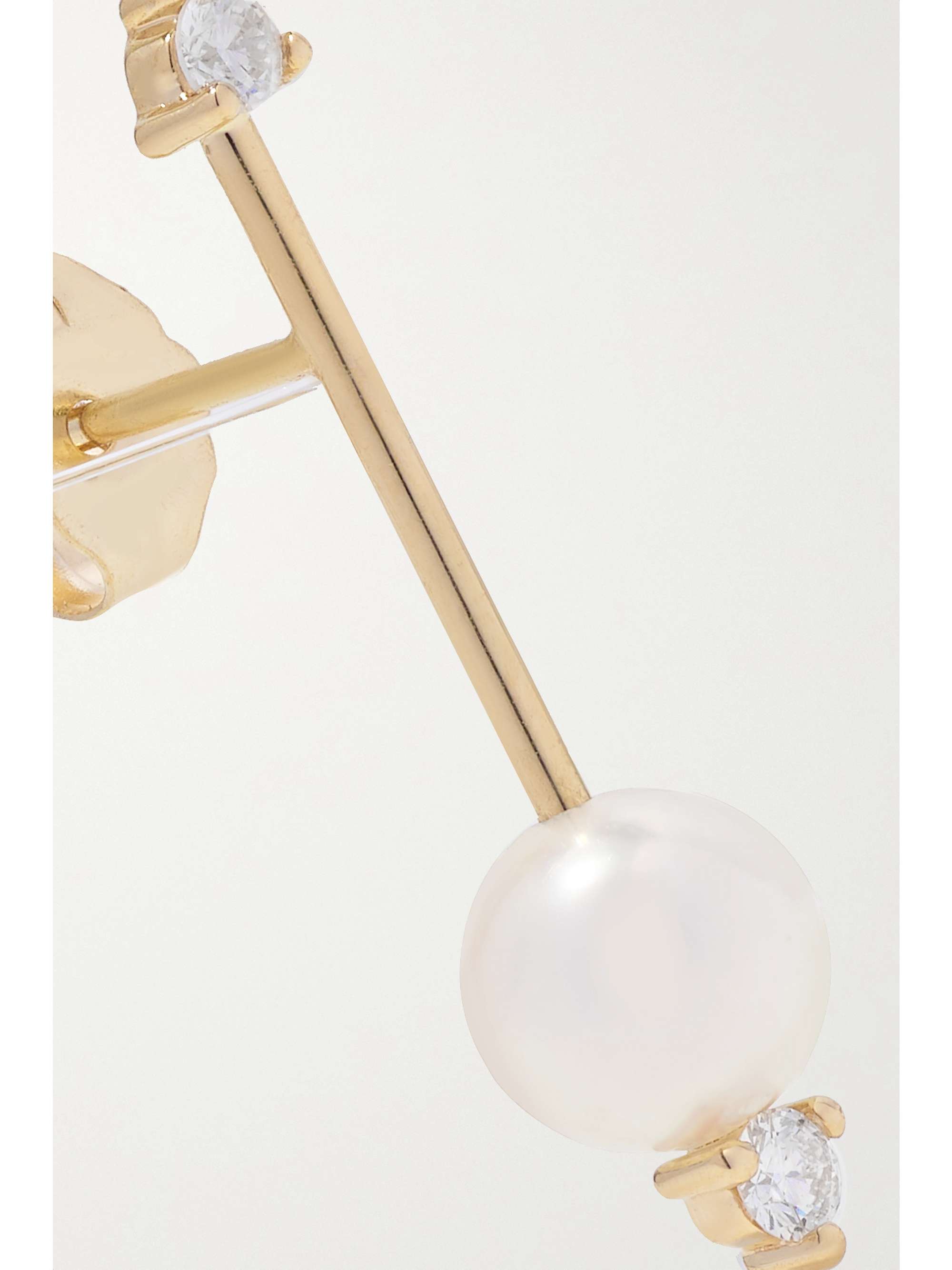 MIZUKI 14-karat gold, pearl and diamond earrings