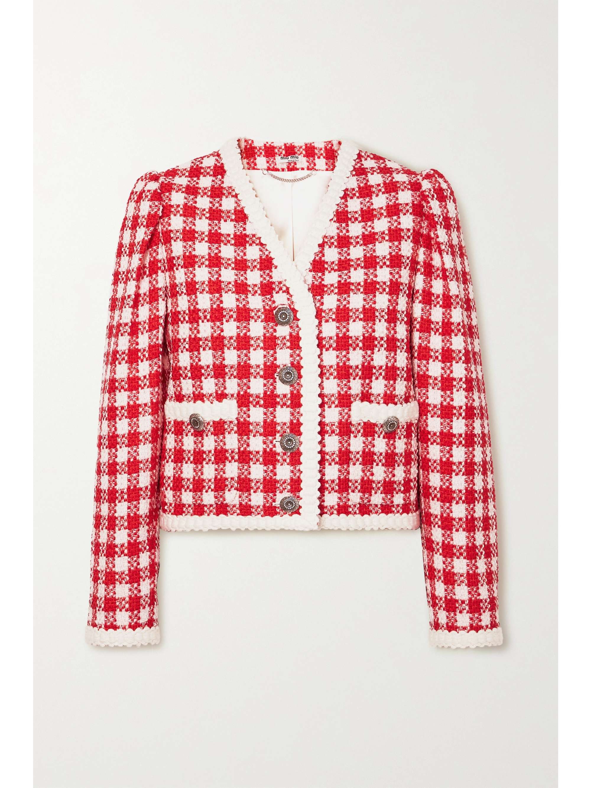 tweed jacket red