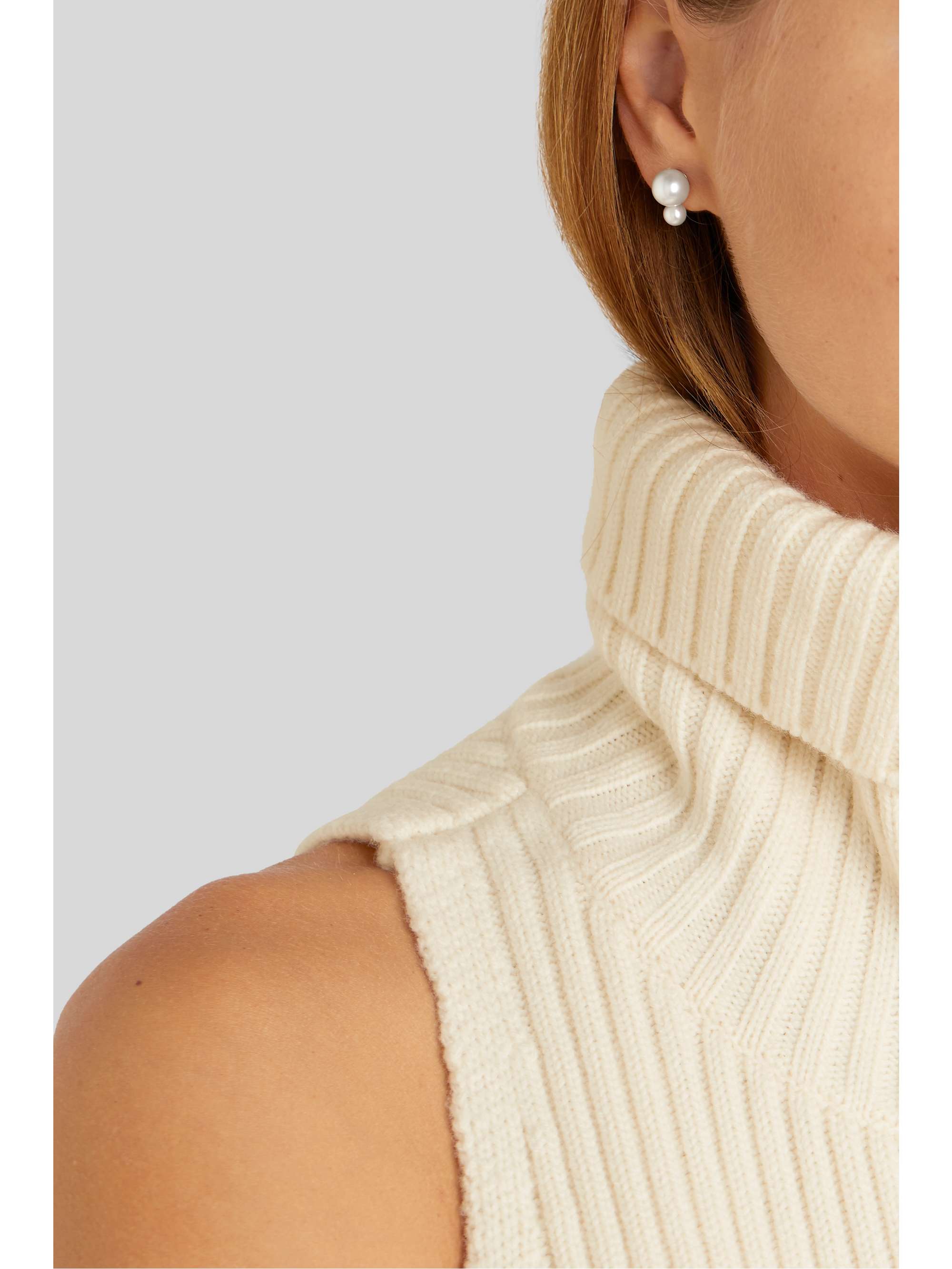 MIZUKI 14-karat gold pearl earrings