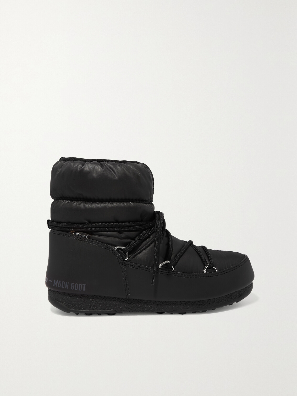 MOON BOOT PROTECHT LOW SHELL AND FAUX LEATHER SNOW BOOTS