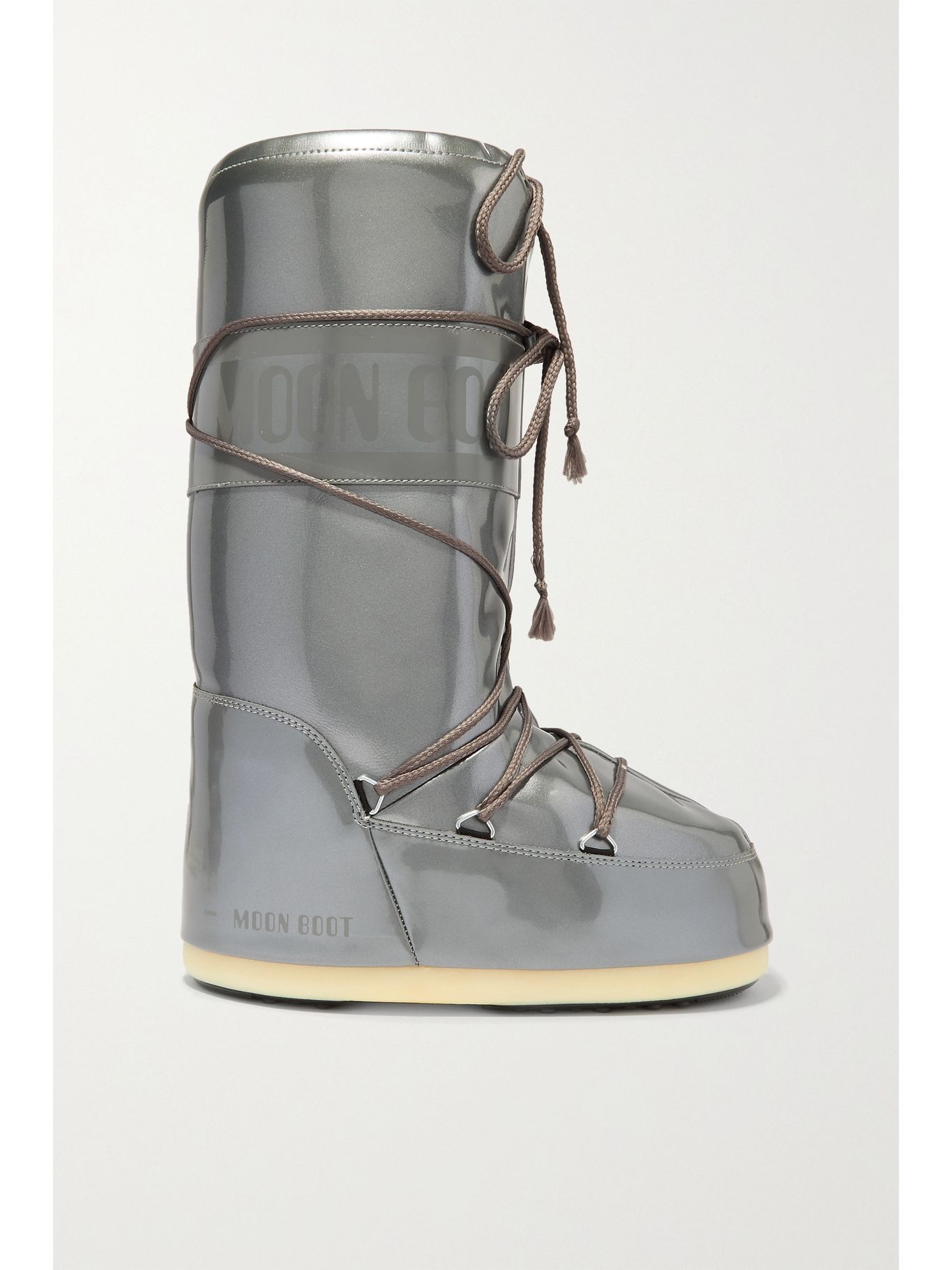 metallic silver snow boots