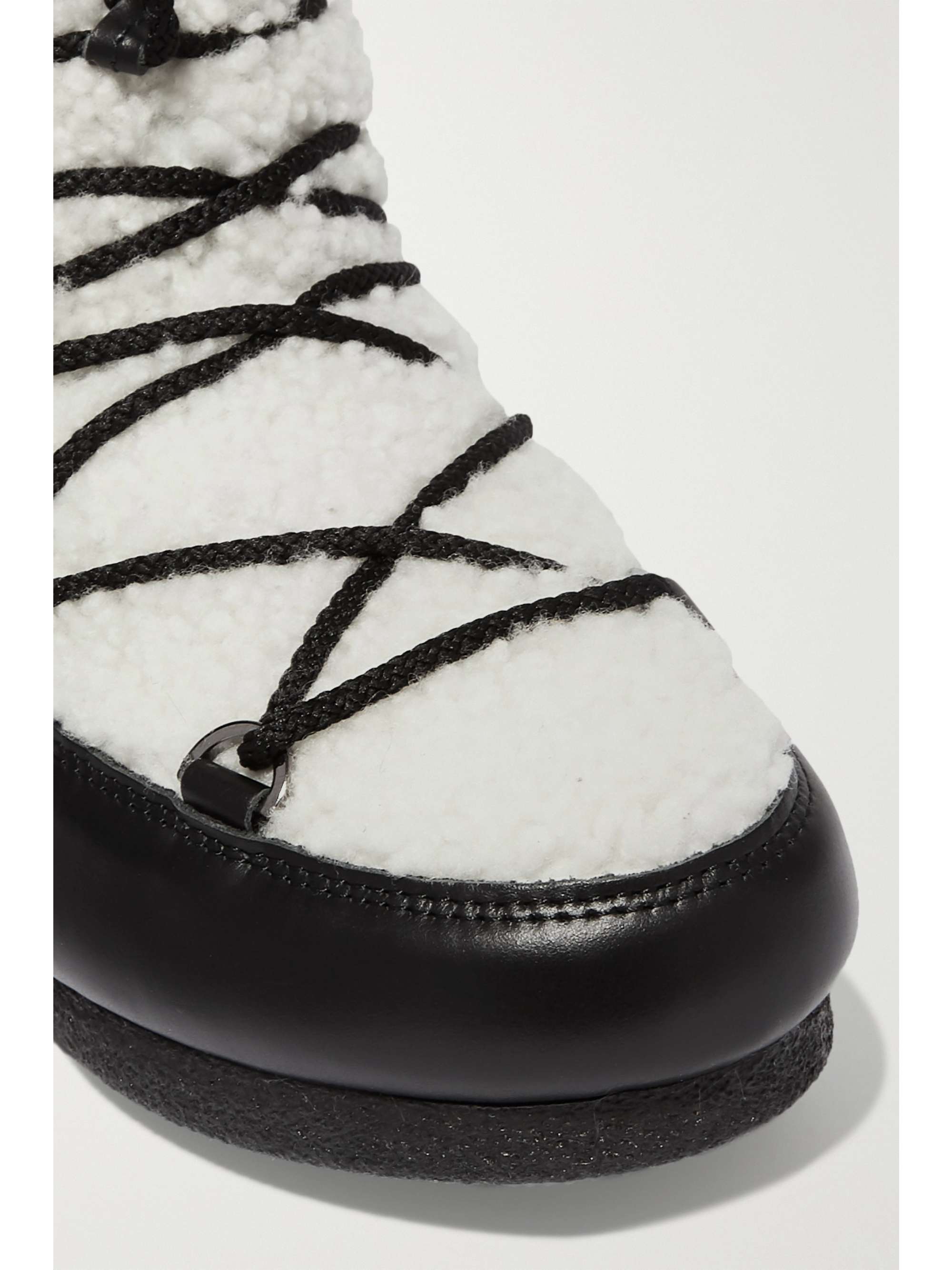 MOON BOOT Far Side two-tone leather and shearling ankle boots