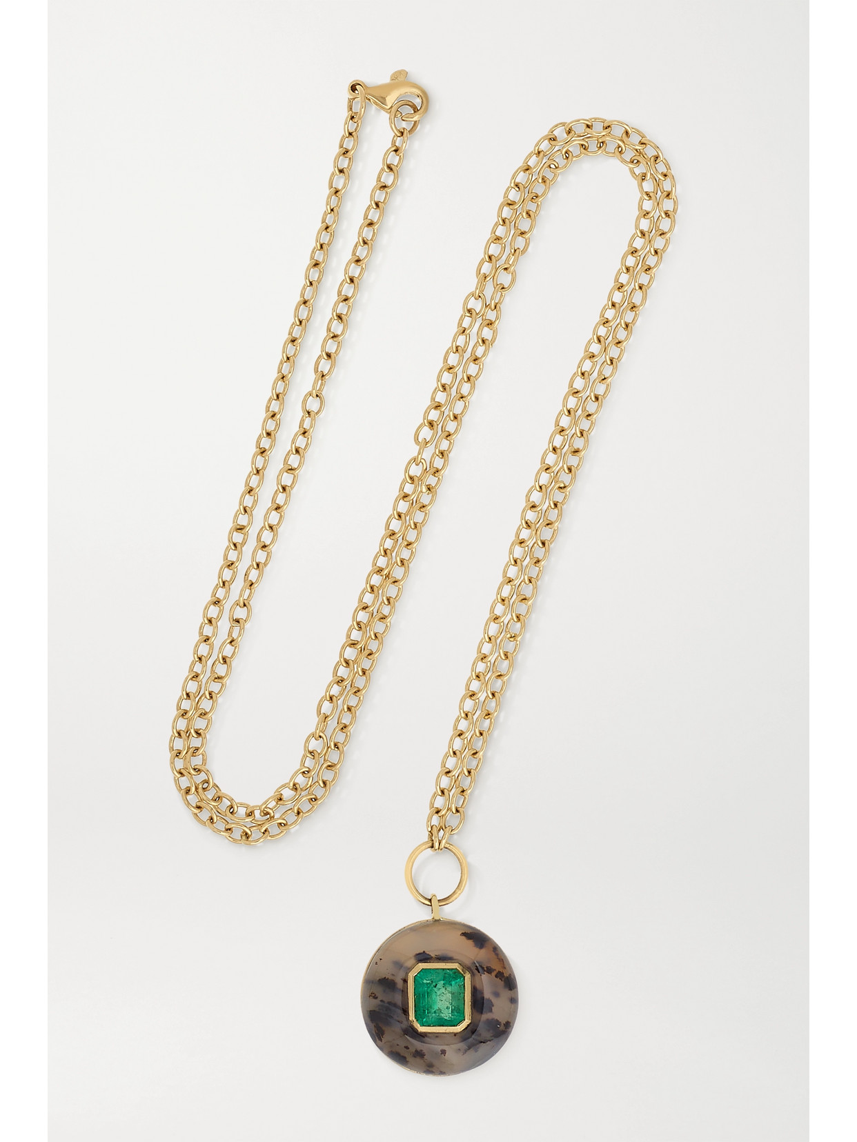 Retrouvaí - Lollipop 14-karat Gold, Dendrite And Emerald Necklace - one size 22 Awaiting product image