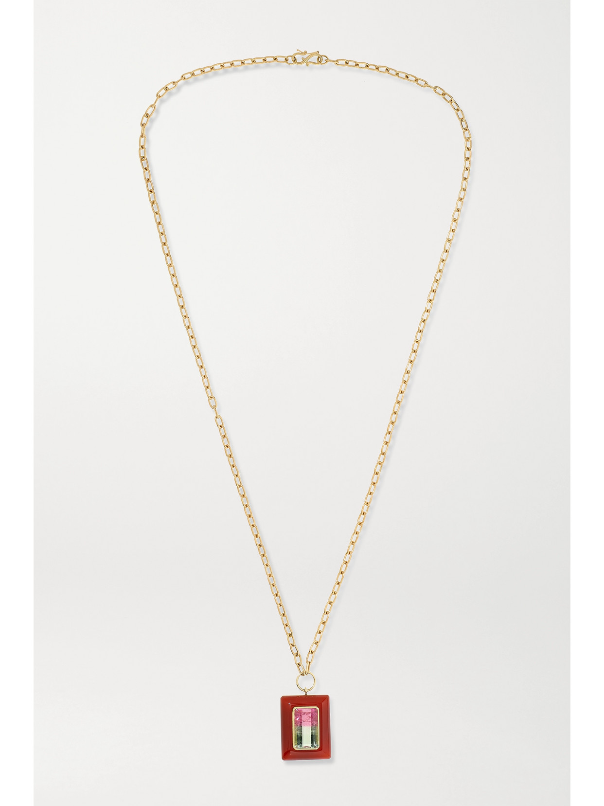 Retrouvaí - Lollipop 14-karat Gold, Carnelian And Tourmaline Necklace - one size 22 Awaiting product image