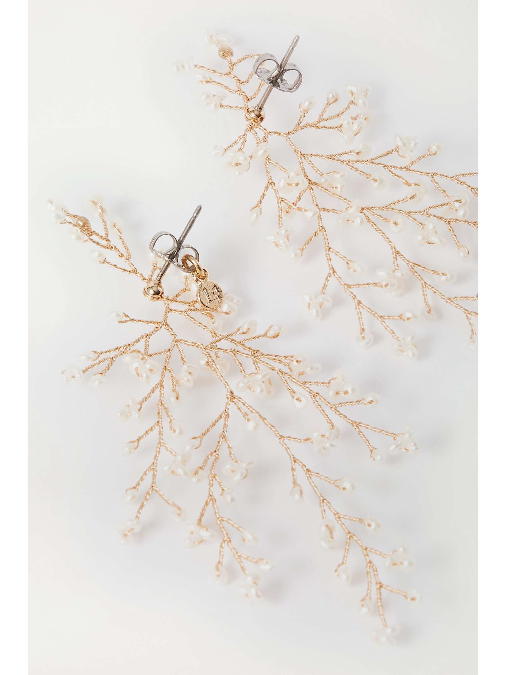 14 / Quatorze Baby's Breath gold-plated pearl earrings