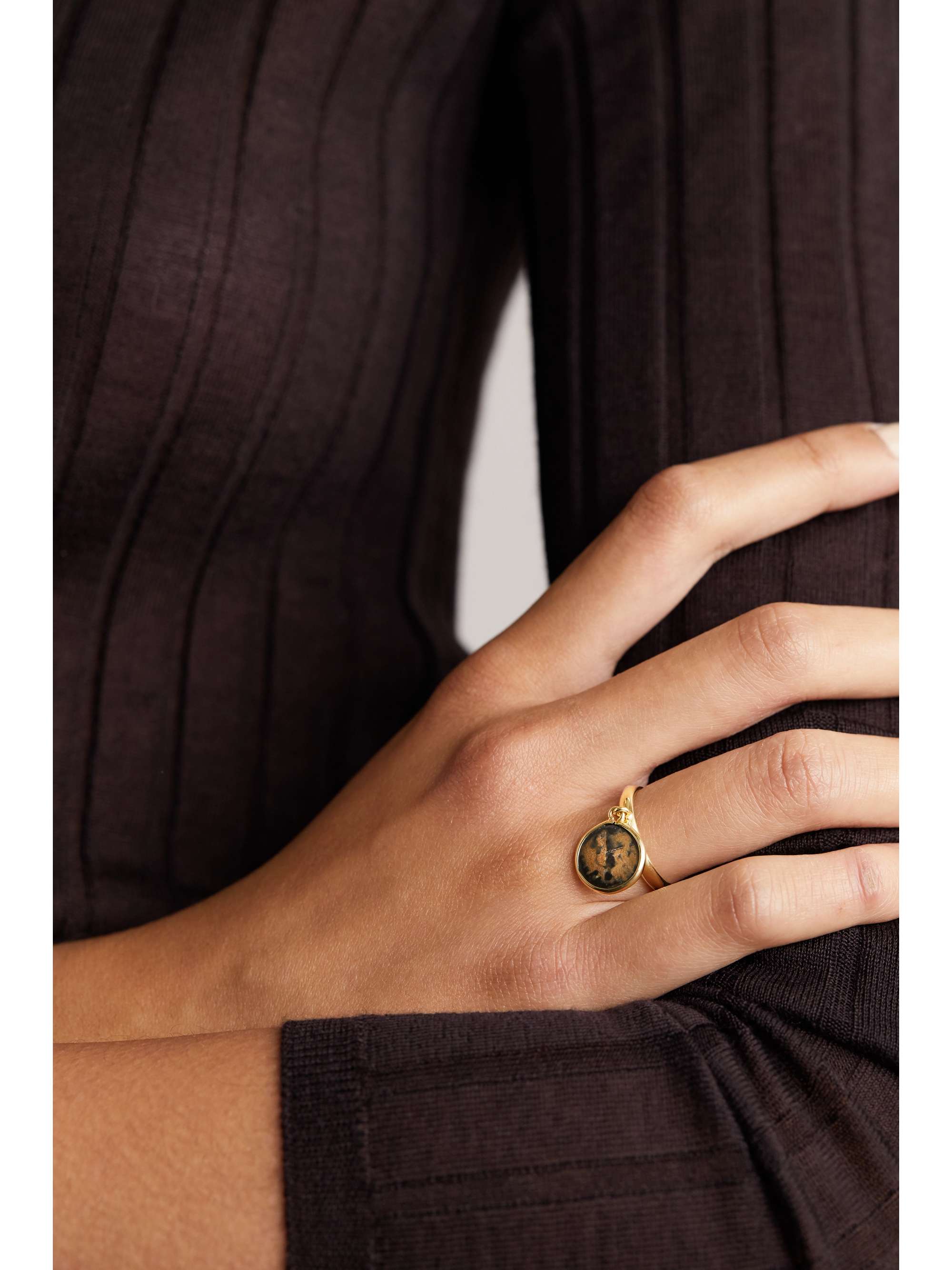 DUBINI Emperor Flip 18-karat gold bronze ring