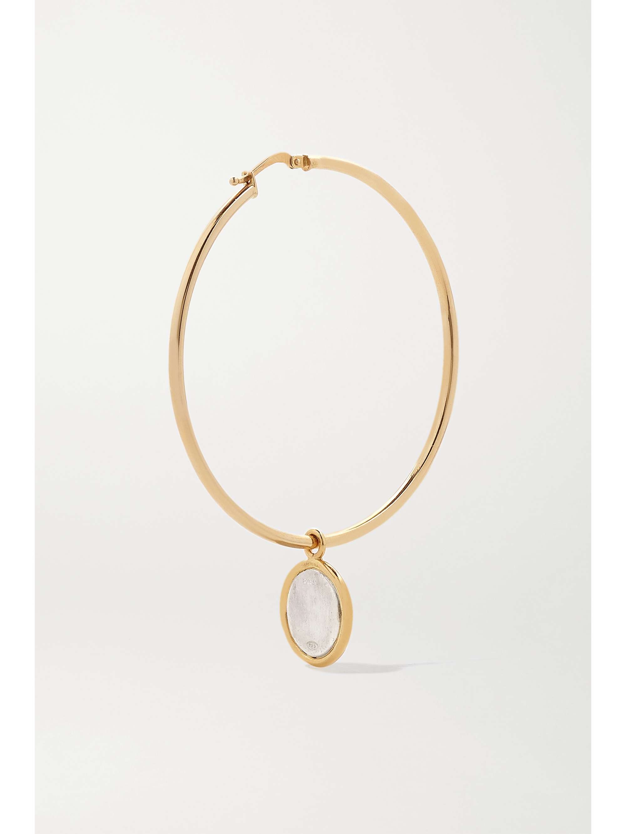 DUBINI Lion 18-karat gold and sterling silver hoop earrings