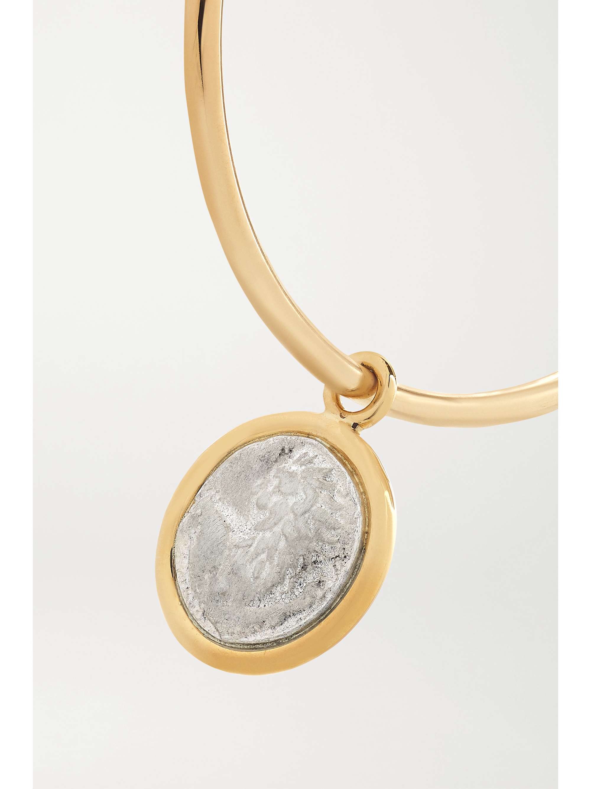 DUBINI Lion 18-karat gold and sterling silver hoop earrings