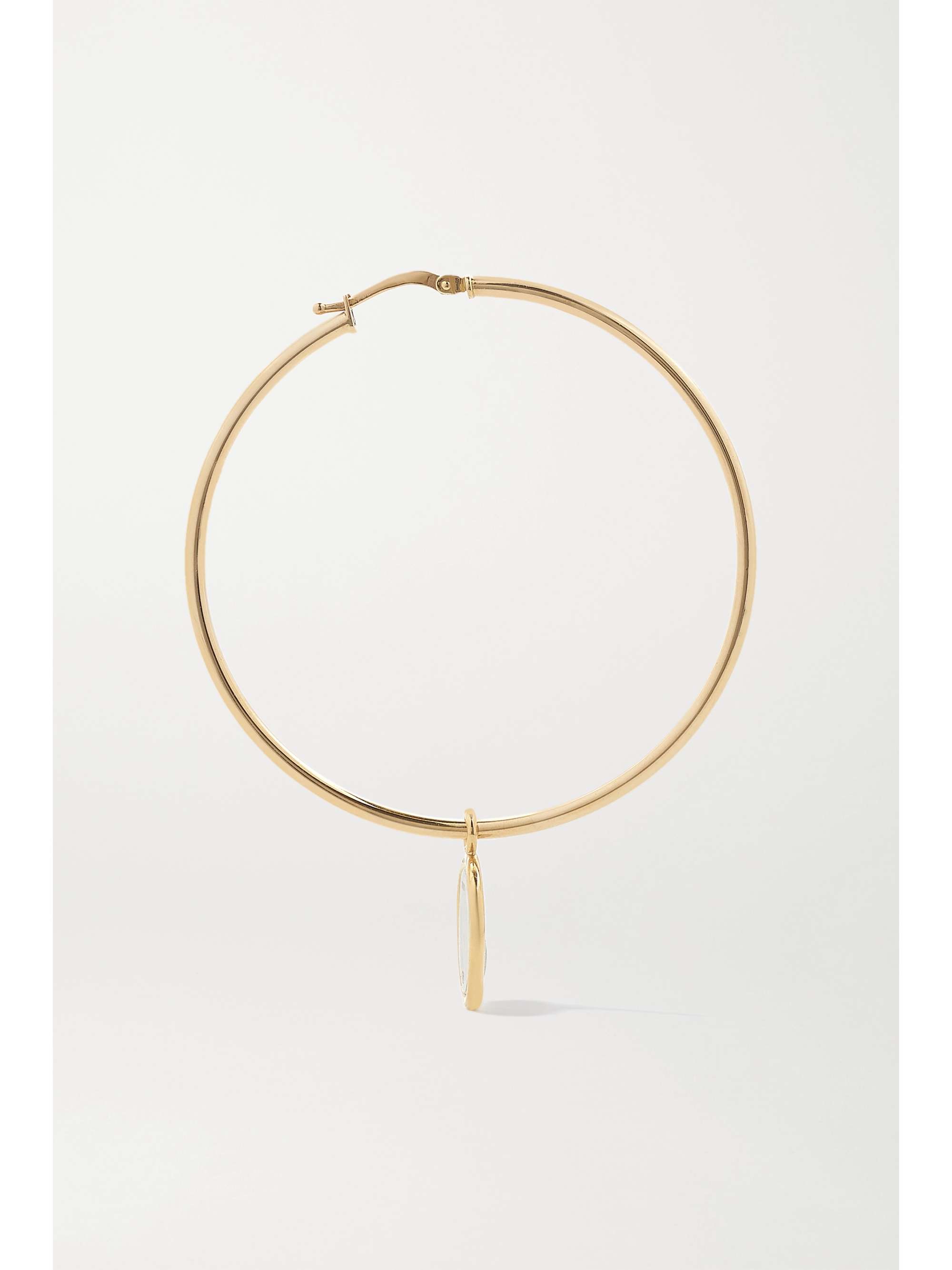 DUBINI Lion 18-karat gold and sterling silver hoop earrings