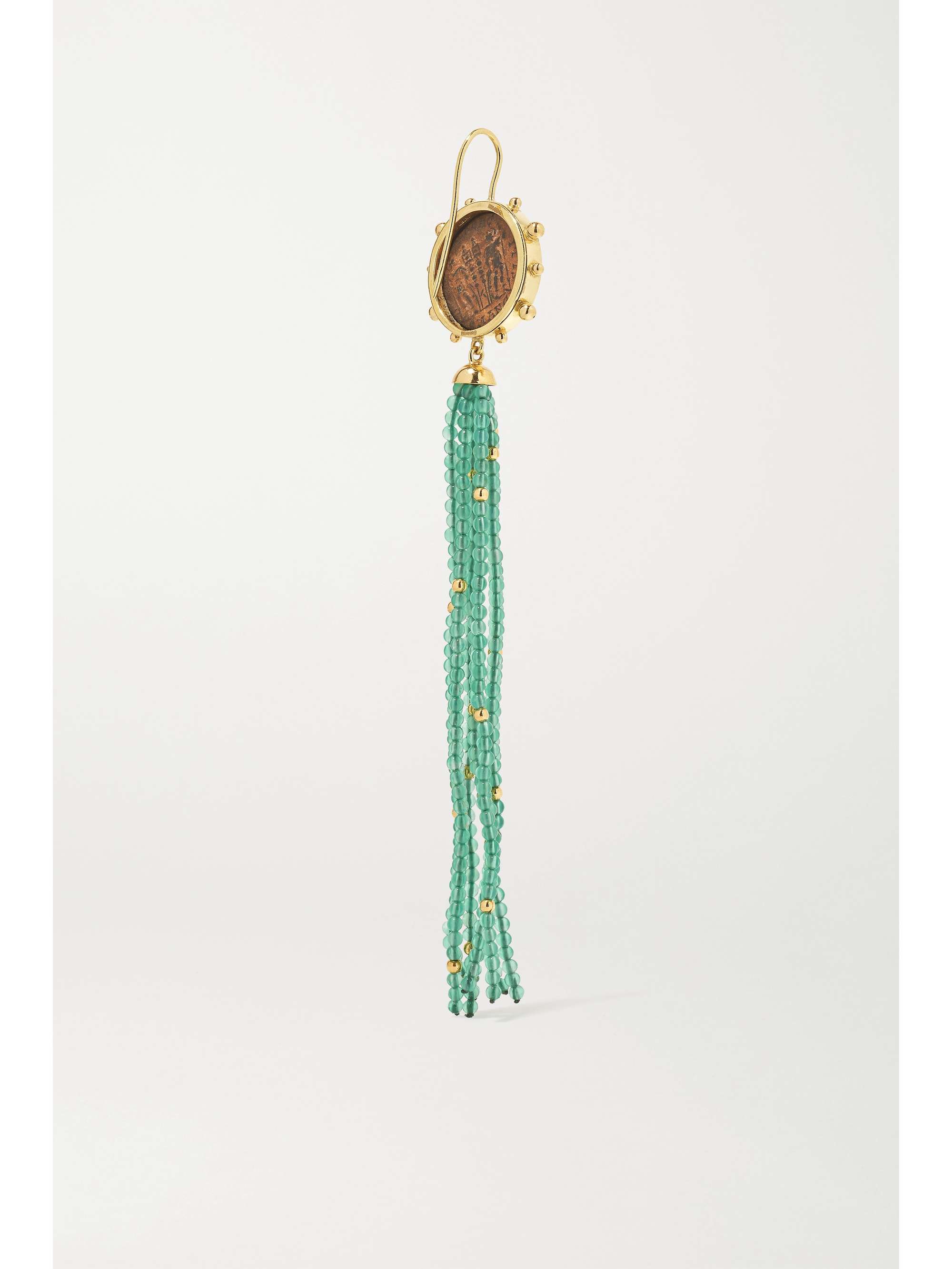 DUBINI Constantine 18-karat gold, bronze and agate earrings