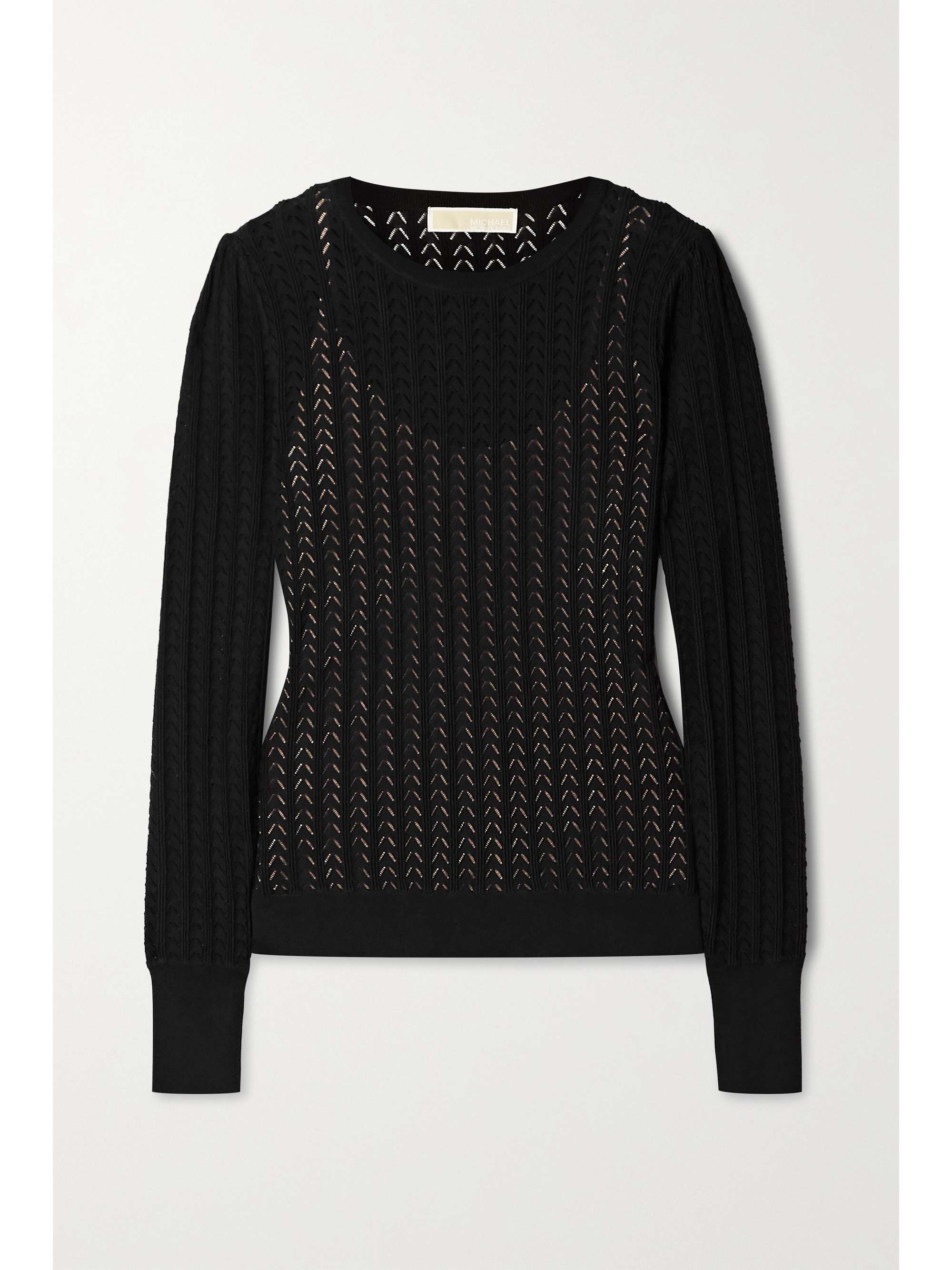 Black Pointelle-knit sweater | MICHAEL 