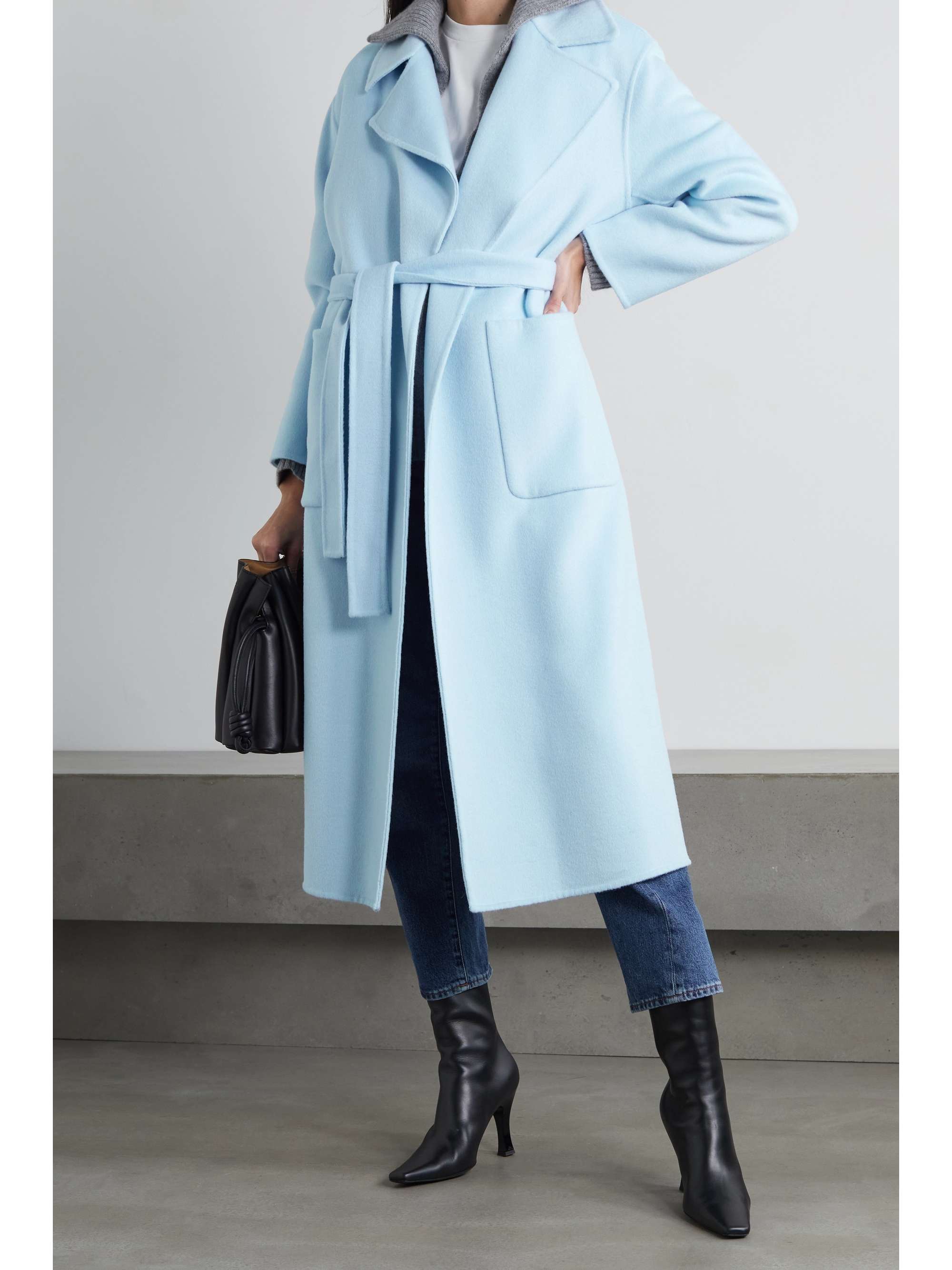 wool coat blue