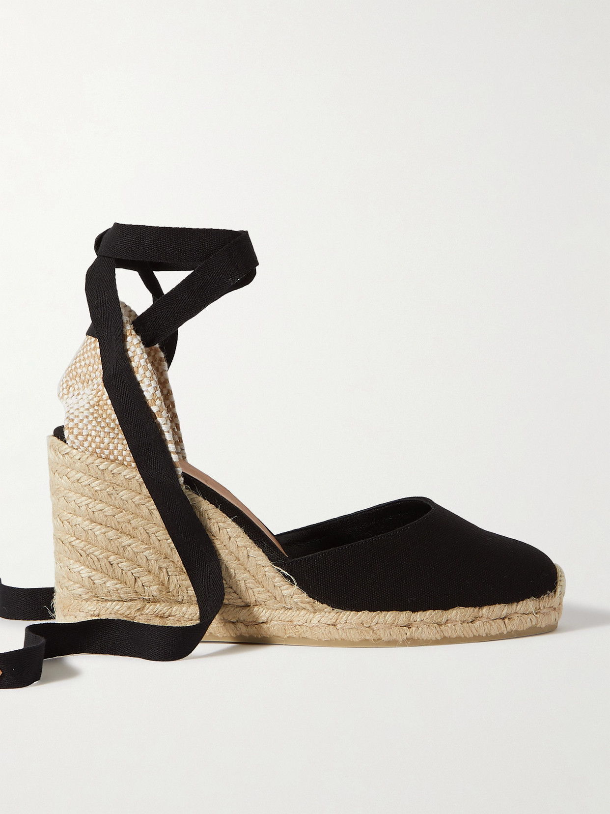 Castaã±er Carina 80 Canvas Wedge Espadrilles In Black