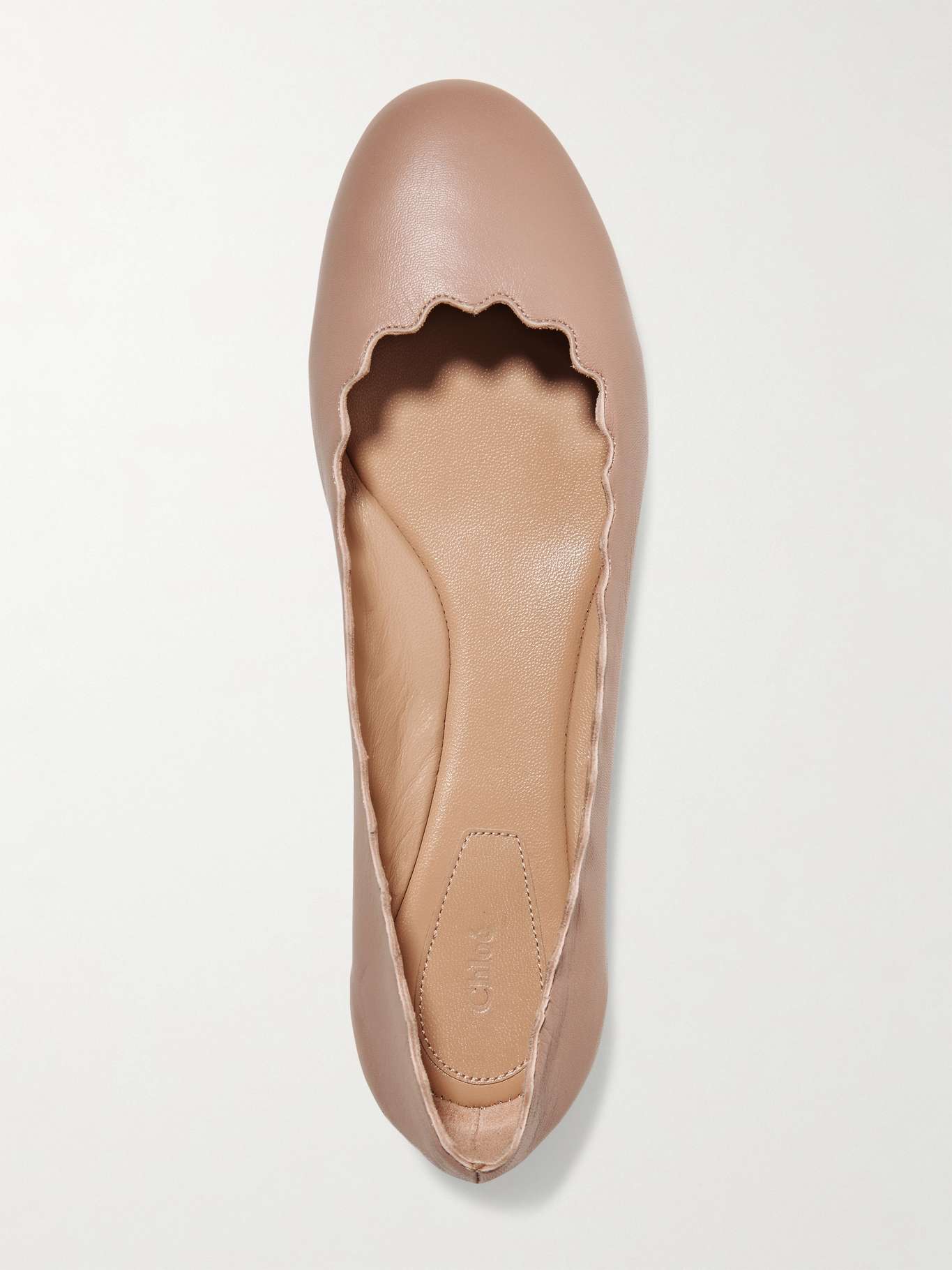 CHLOÉ Lauren scalloped leather ballet flats