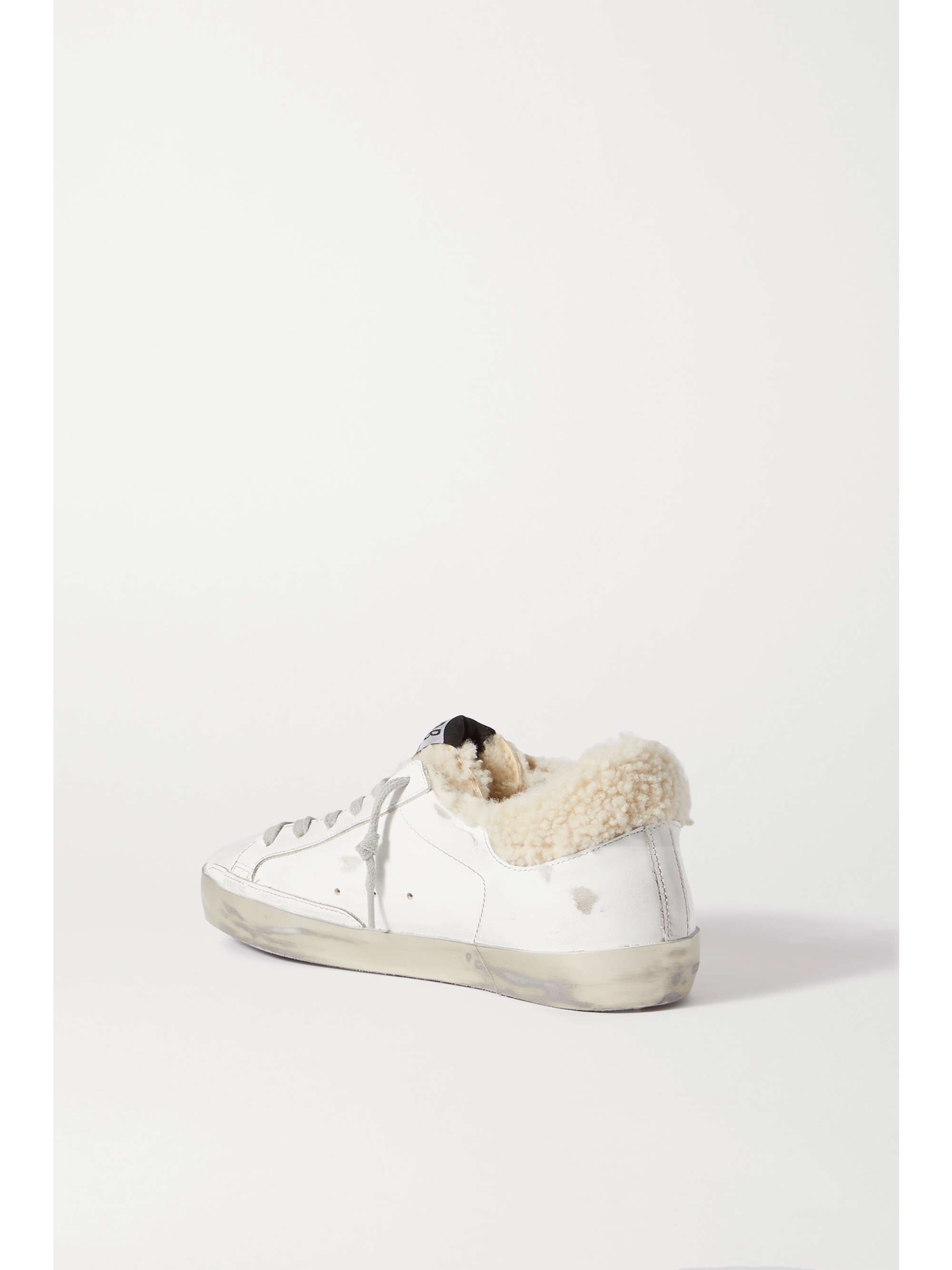 GOLDEN GOOSE Superstar distressed leather and suede sneakers