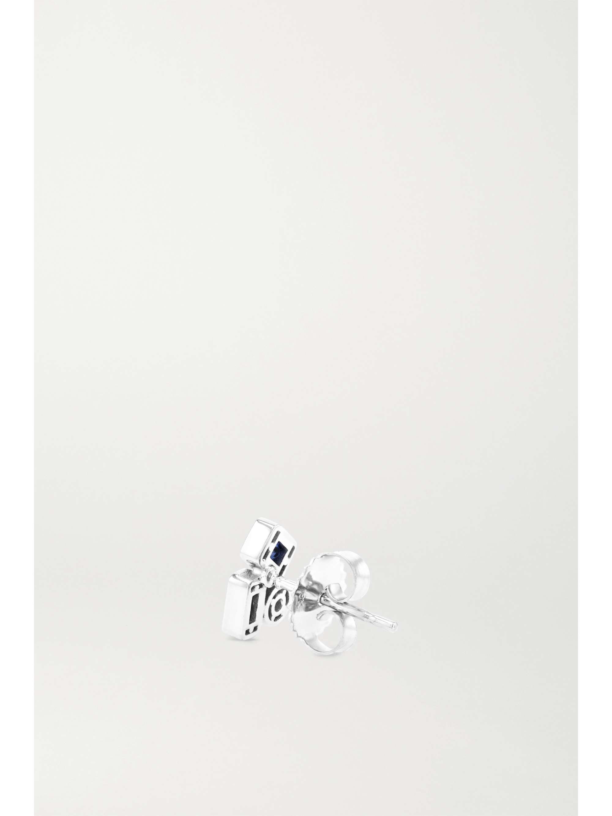 SUZANNE KALAN 18-karat white gold, sapphire and diamond earrings