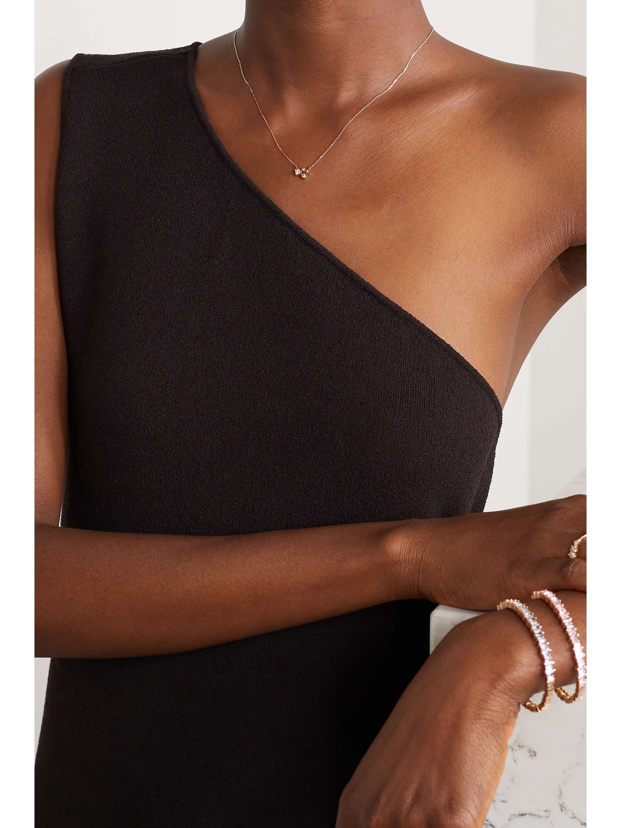 SUZANNE KALAN 18-karat rose gold diamond necklace