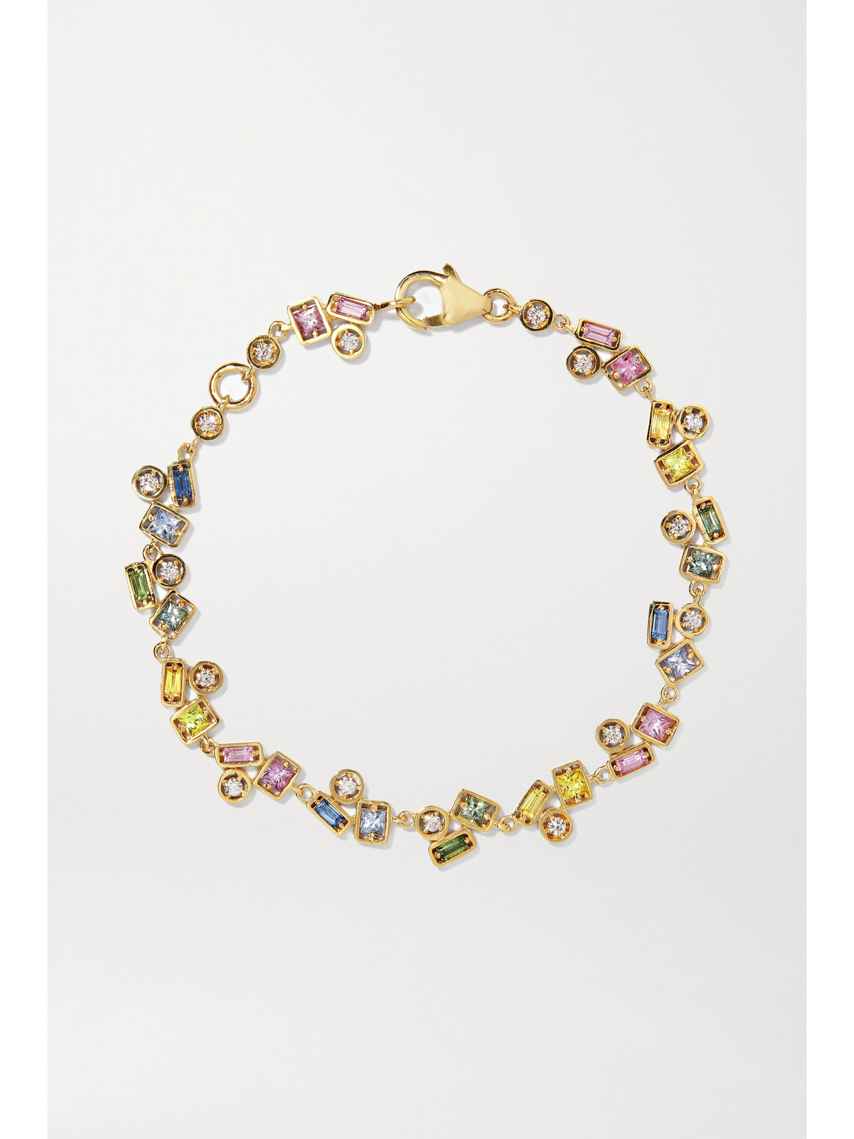 SUZANNE KALAN 18-KARAT GOLD, DIAMOND AND SAPPHIRE BRACELET