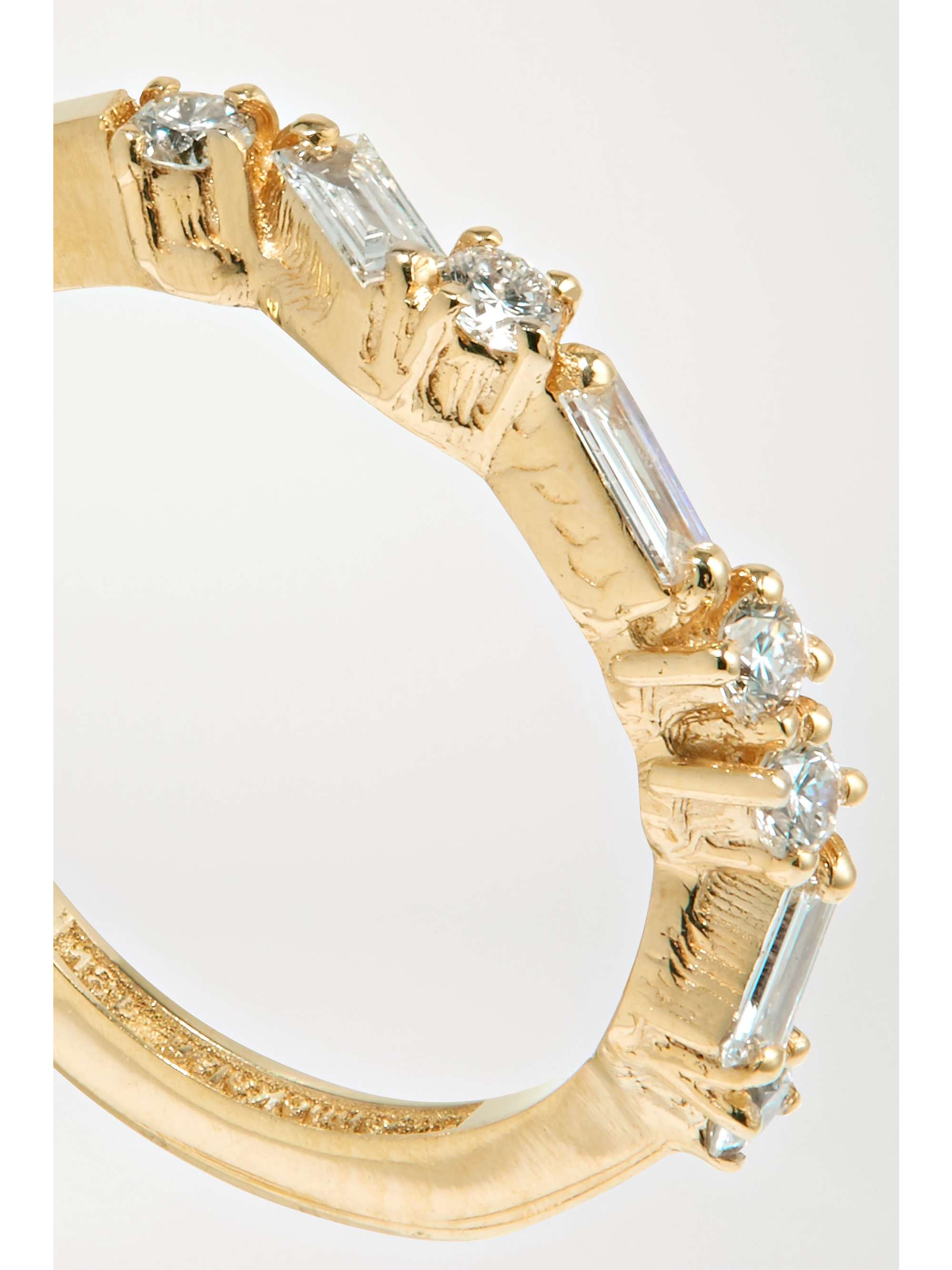 SUZANNE KALAN 18-karat gold diamond hoop earrings