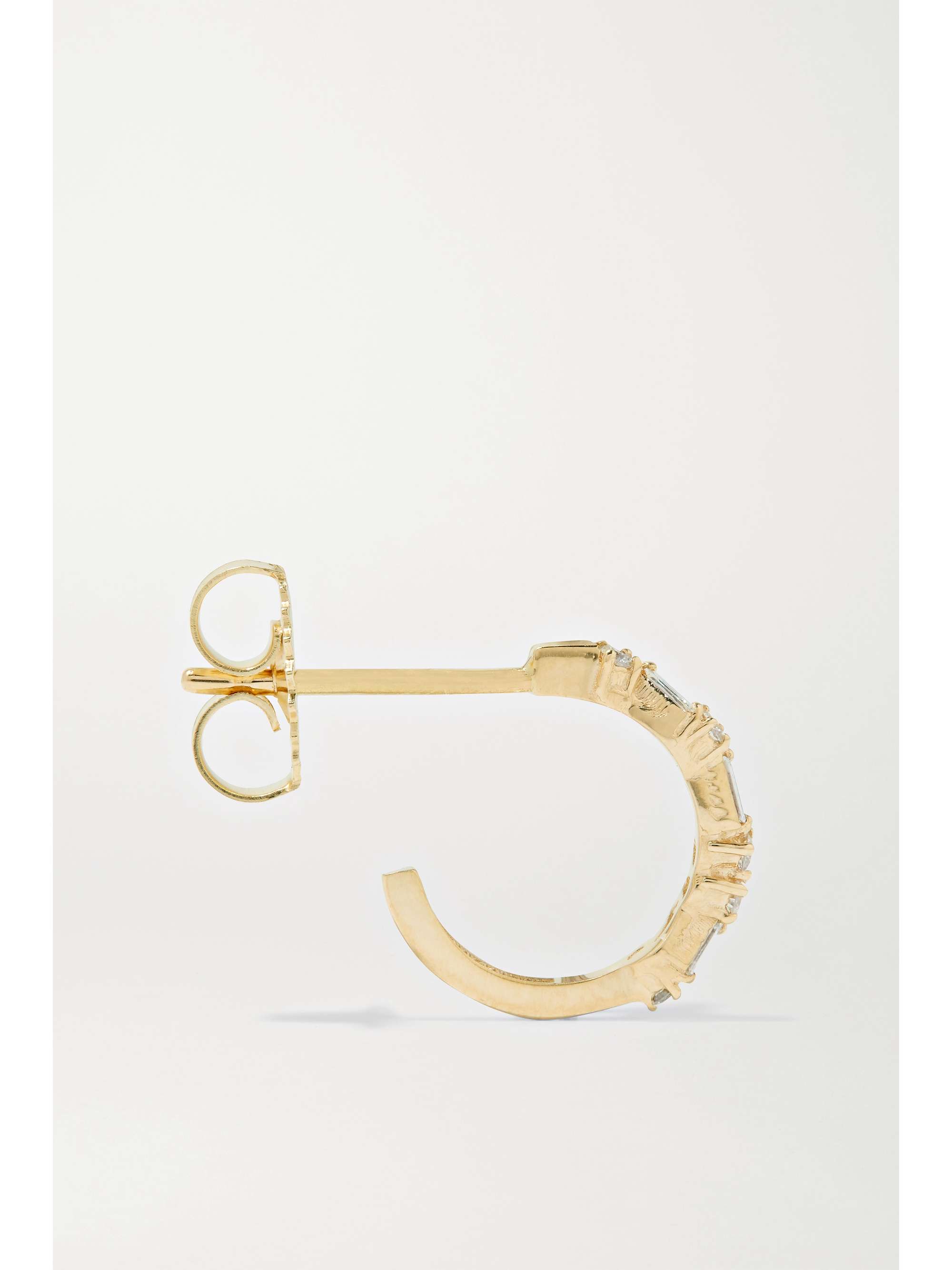 SUZANNE KALAN 18-karat gold diamond hoop earrings