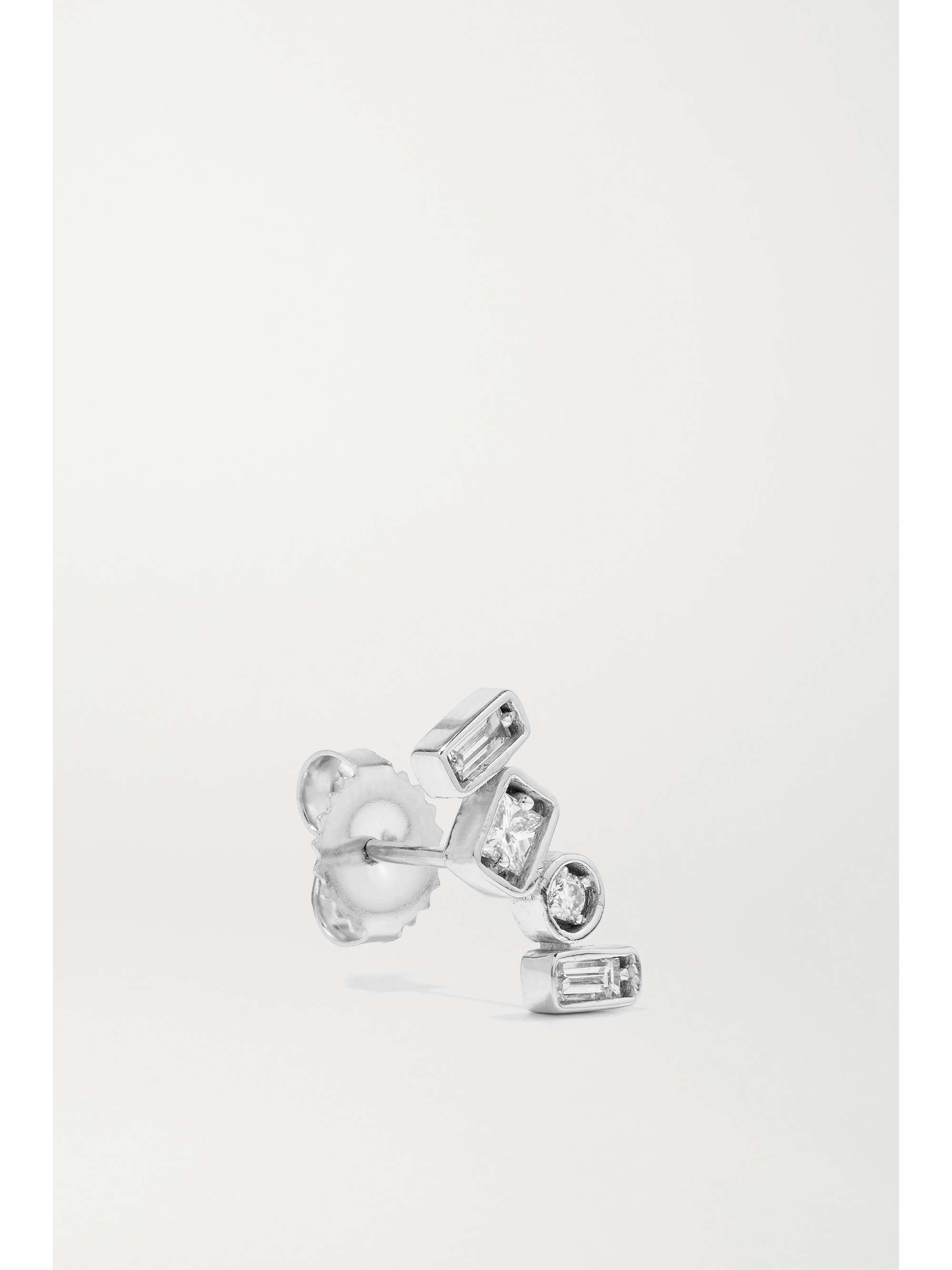 SUZANNE KALAN 18-karat white gold diamond earrings