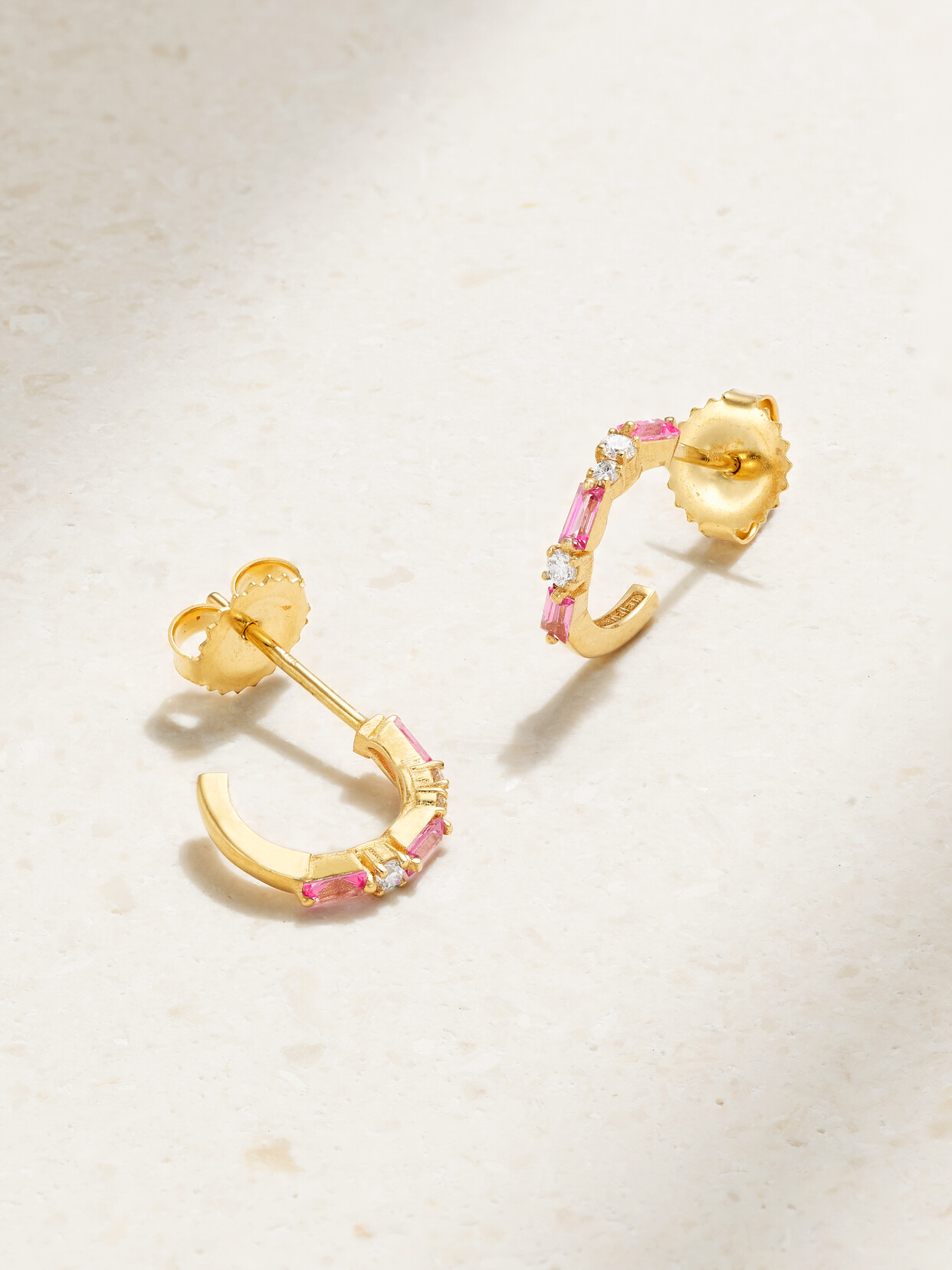 Suzanne Kalan 18-karat , Sapphire And Diamond Hoop Earrings