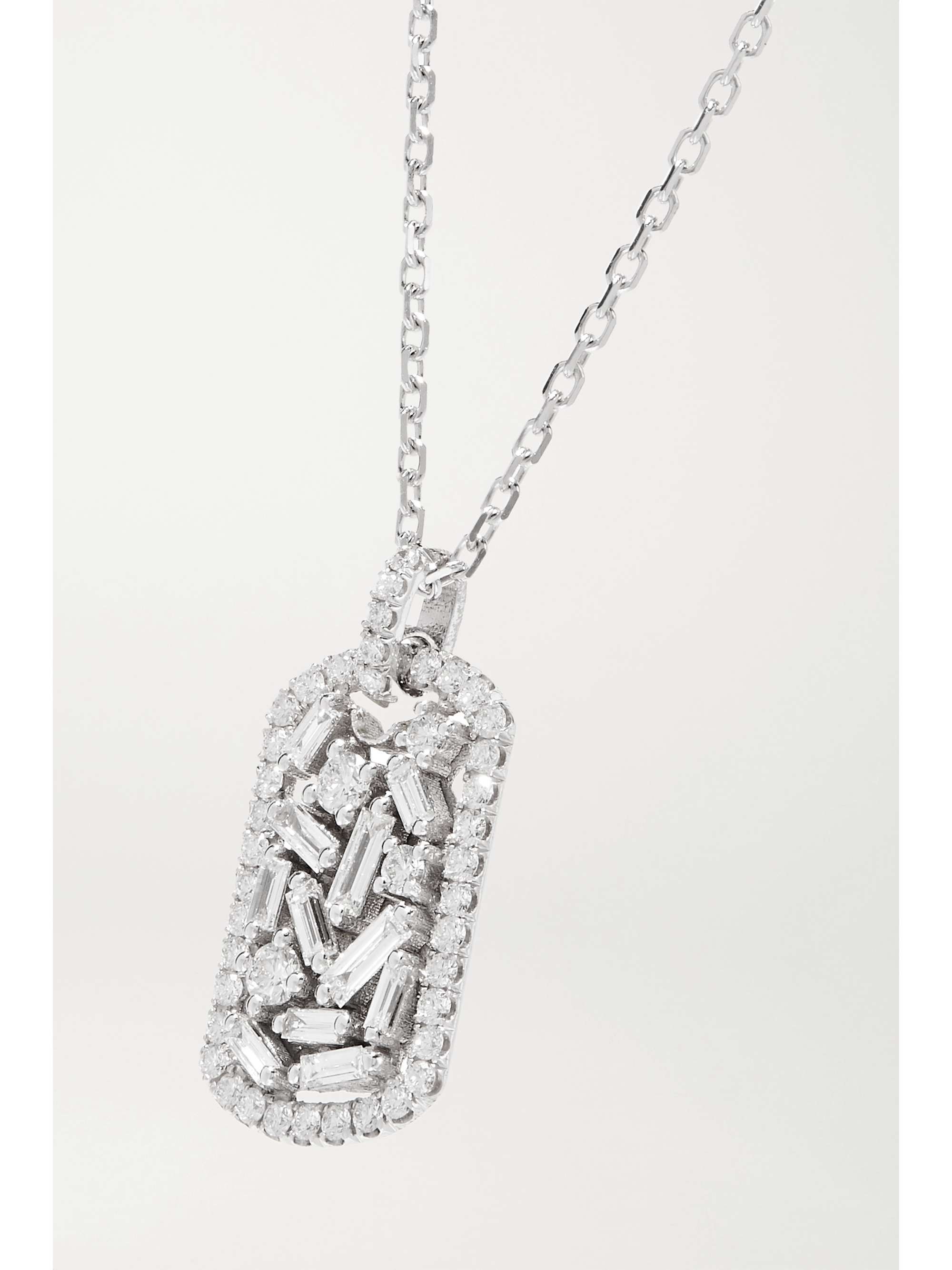 SUZANNE KALAN 18-karat white gold diamond necklace