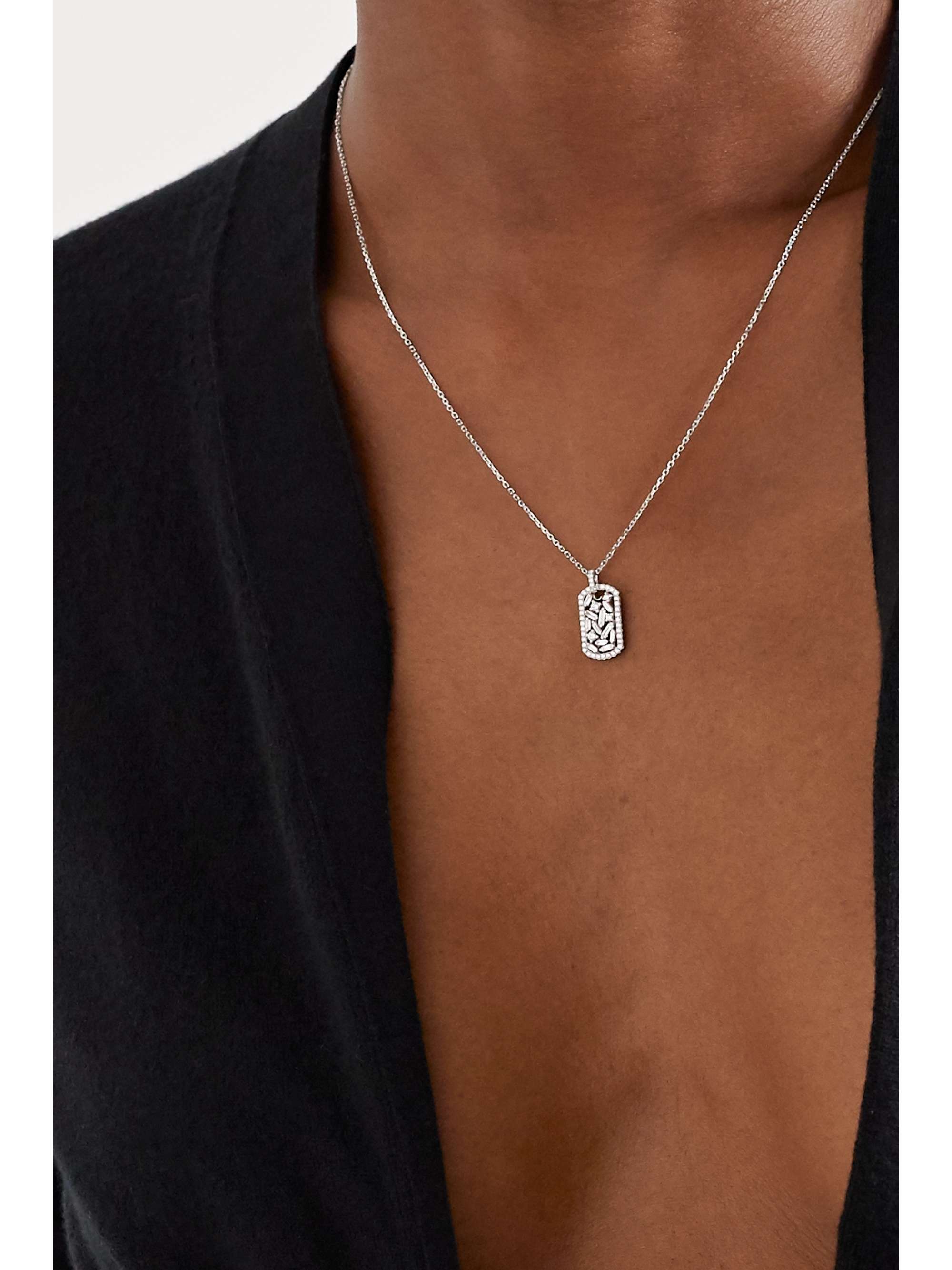 SUZANNE KALAN 18-karat white gold diamond necklace