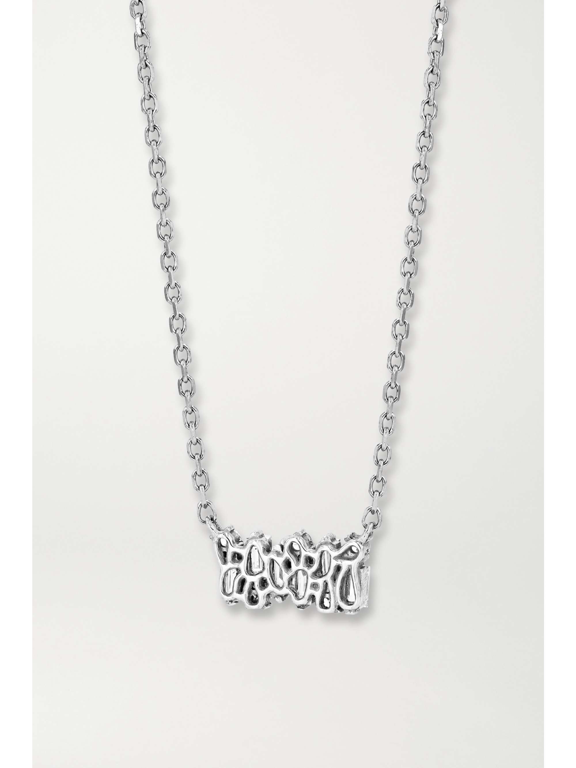 SUZANNE KALAN 18-karat white gold diamond necklace