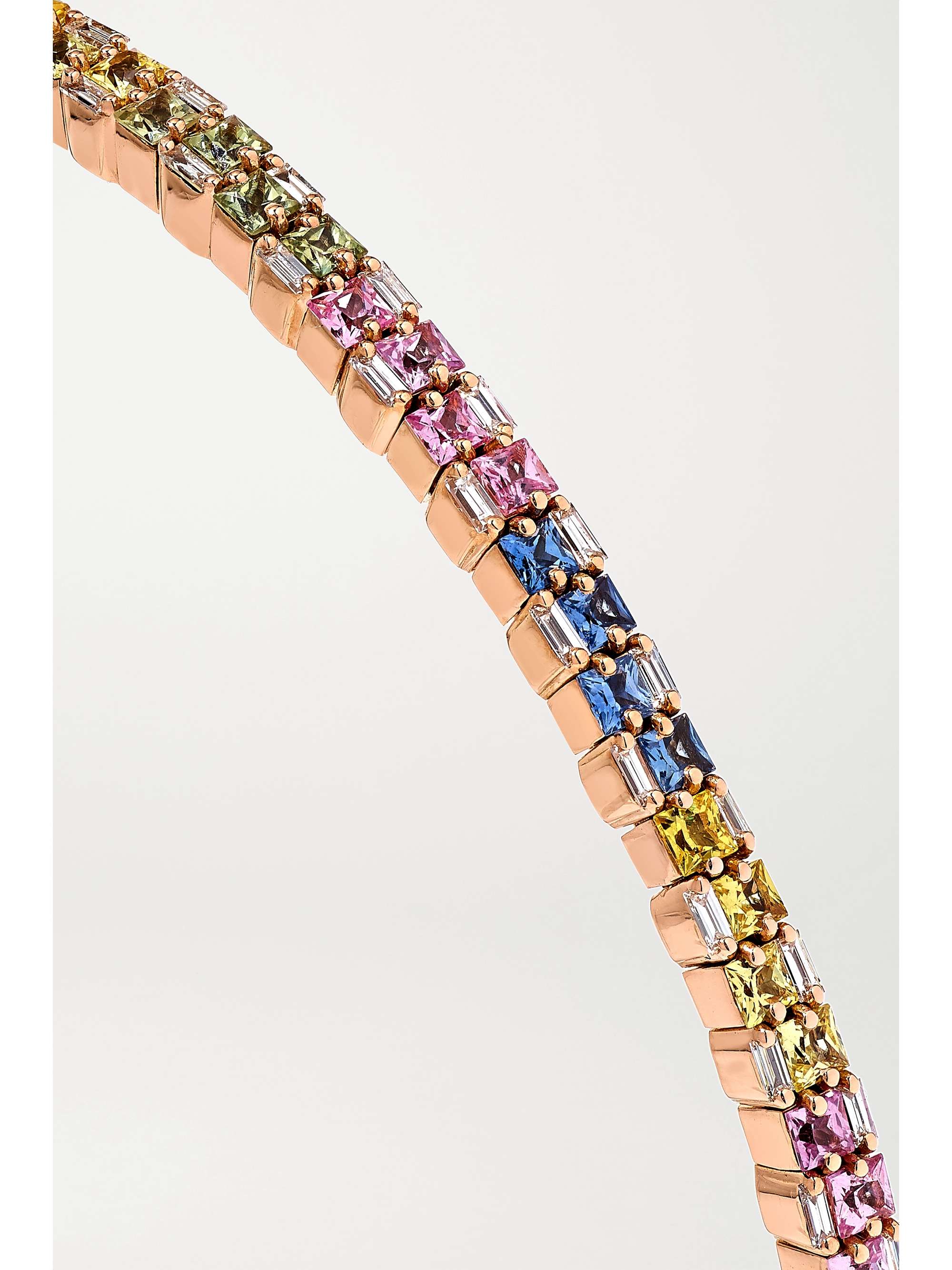 SUZANNE KALAN Armspange aus 18 Karat Roségold mit Saphiren und Diamanten