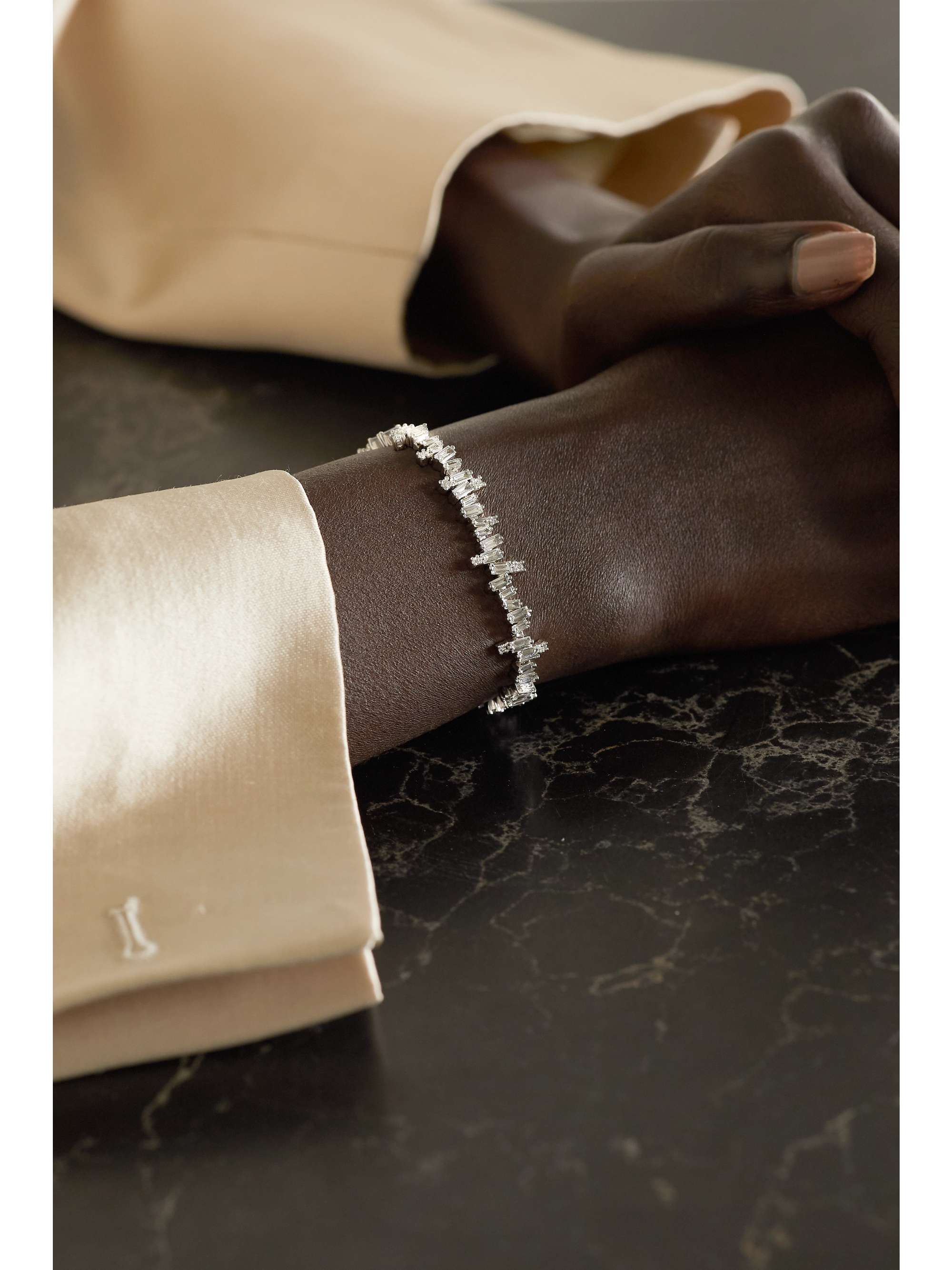 SUZANNE KALAN Fireworks 18-karat white gold diamond tennis bracelet