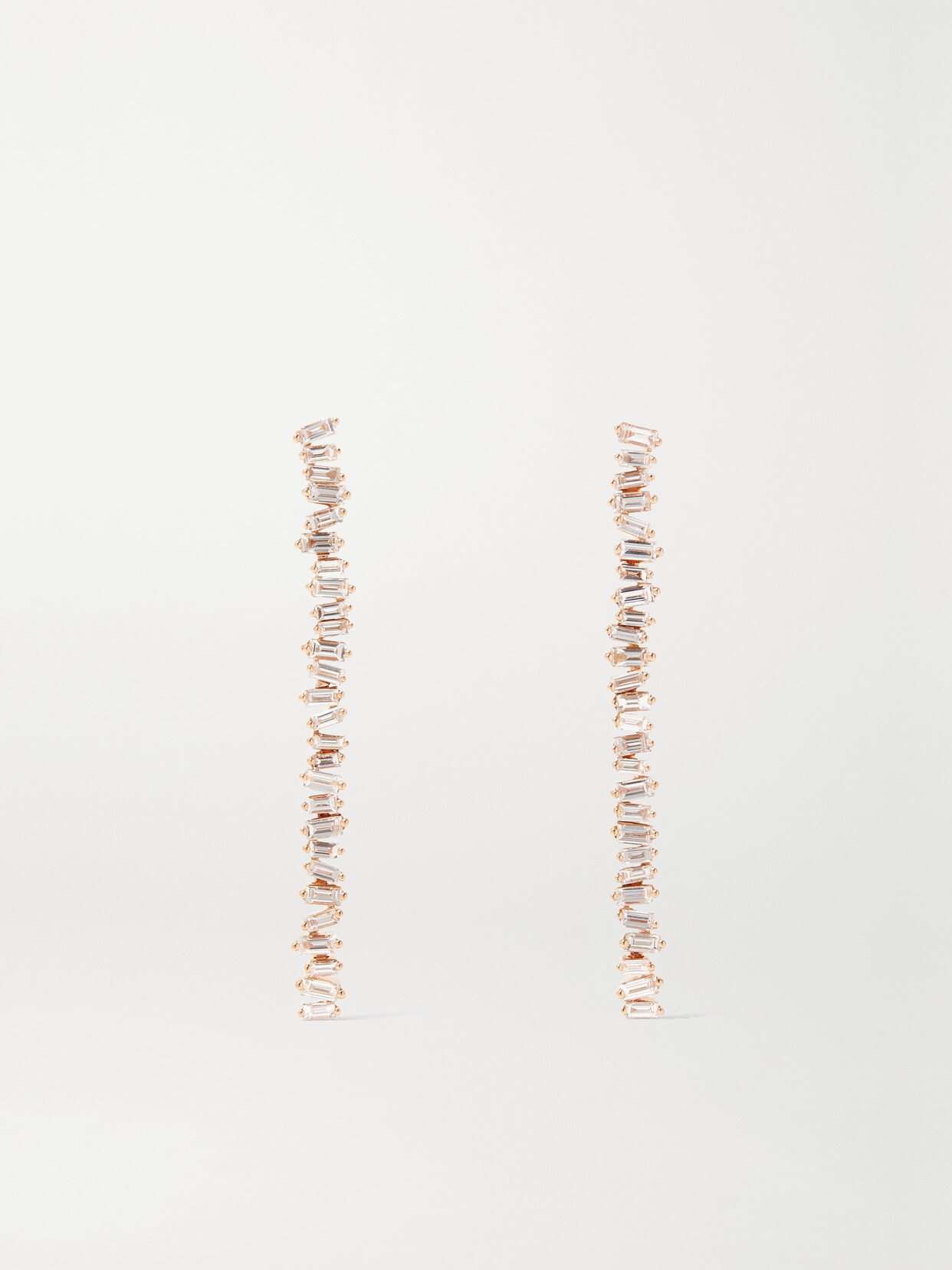 Suzanne Kalan 18-karat Rose Gold Diamond Earrings
